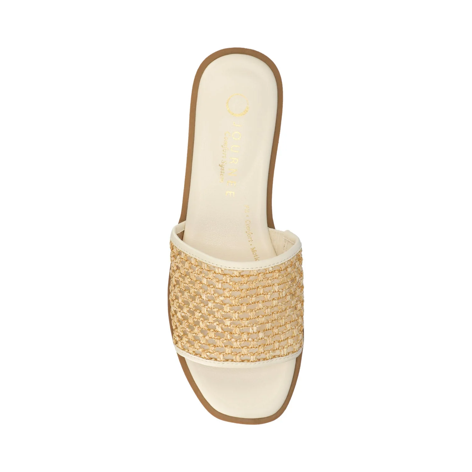 PRISILLA SLIDE SANDALS IN STATEMENT - Bone Open Raffia - Image 4