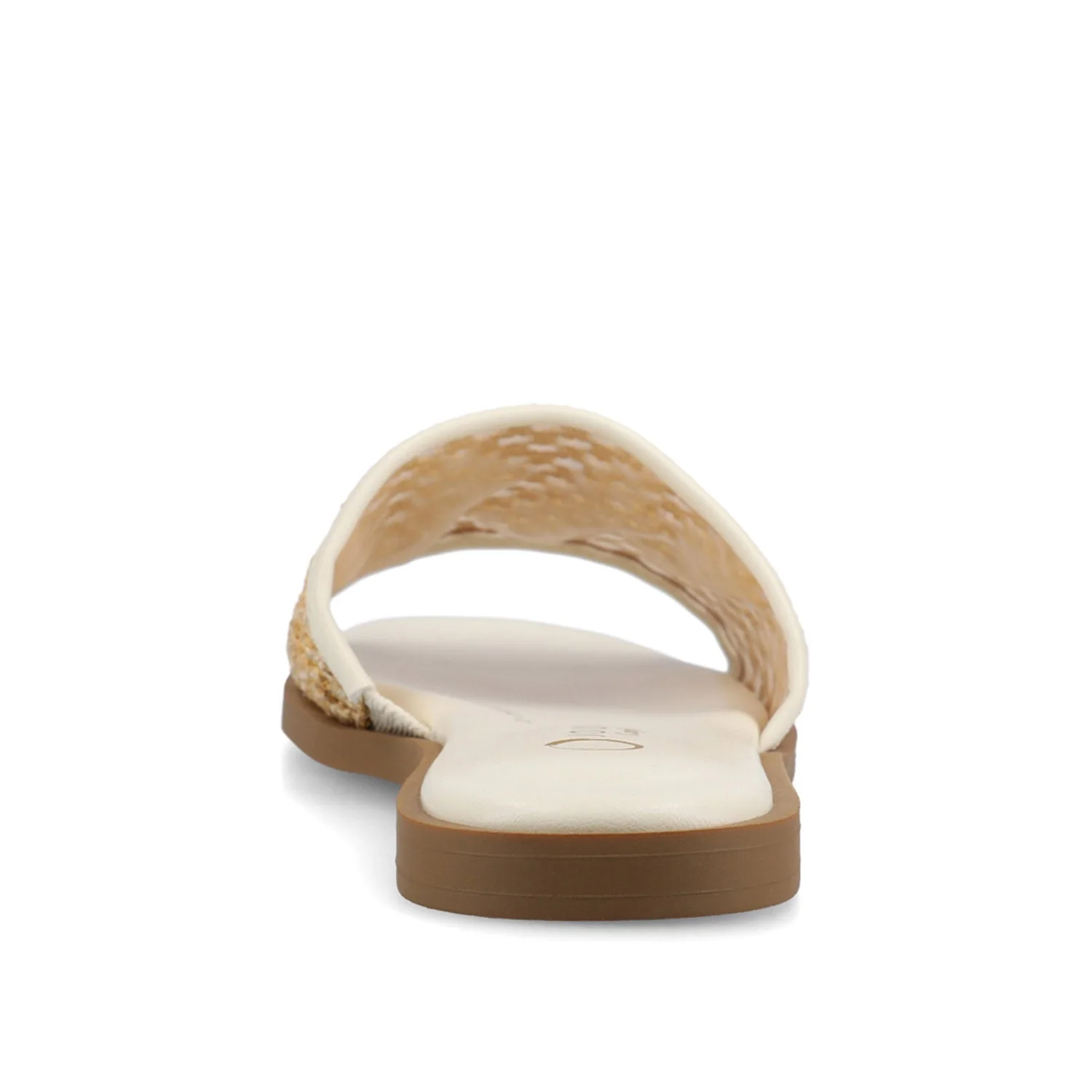 PRISILLA SLIDE SANDALS IN STATEMENT - Bone Open Raffia - Image 6