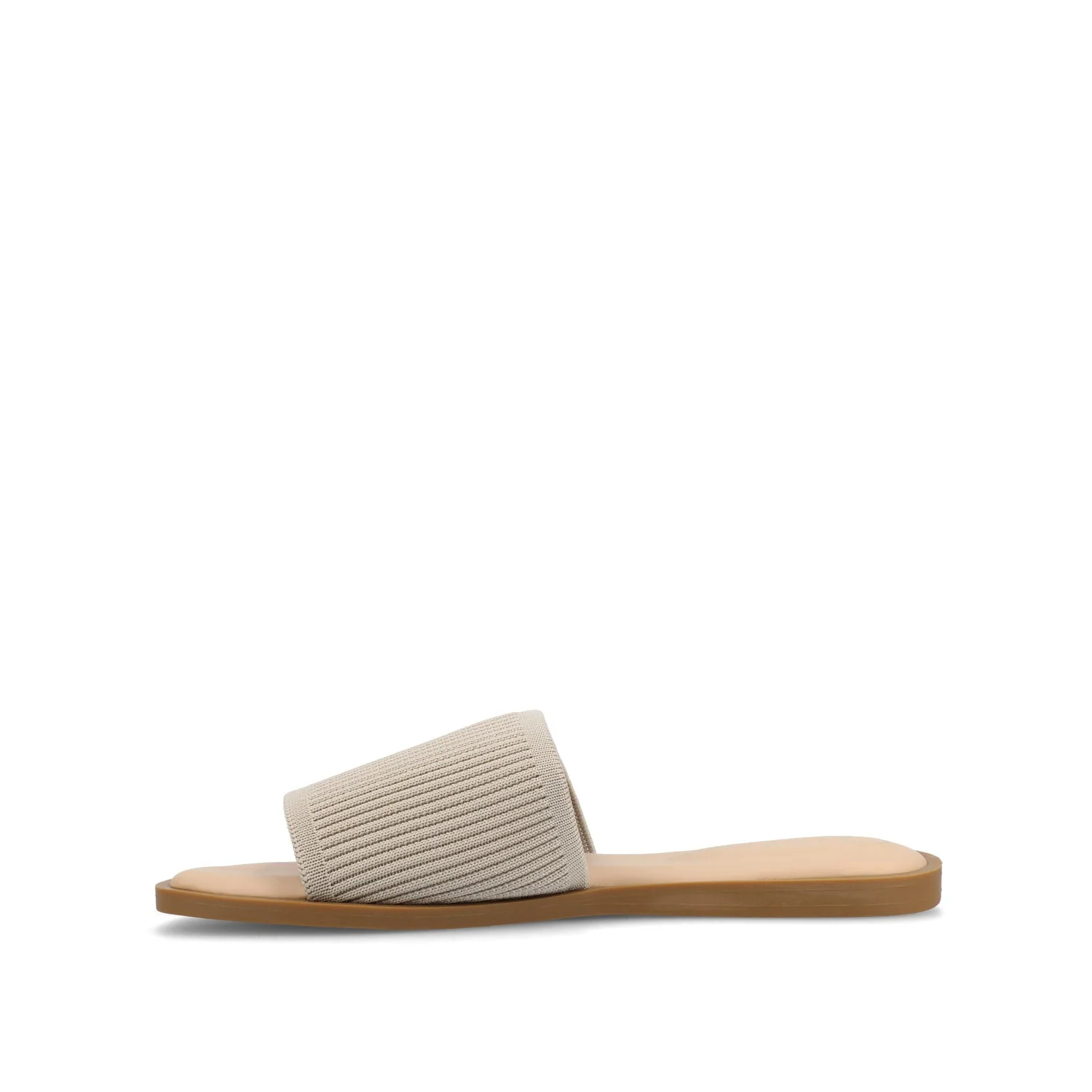 PRISILLA SLIDE SANDALS IN KNIT FABRIC - Taupe - Image 3