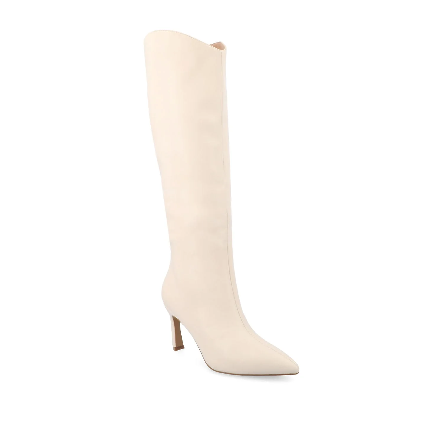 REHELA KNEE HIGH BOOTS IN VEGAN LEATHER - Bone - Image 3