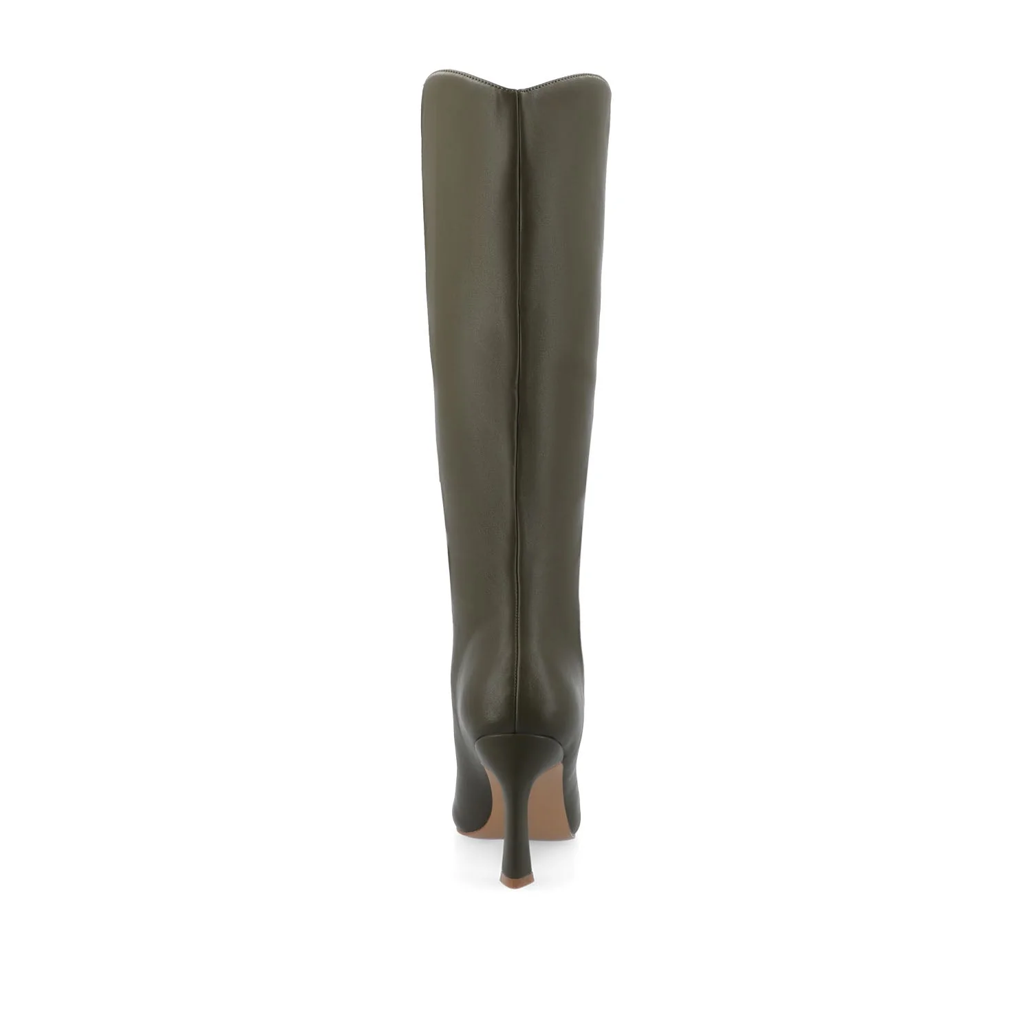 REHELA KNEE HIGH BOOTS IN VEGAN LEATHER - Olive - Image 7