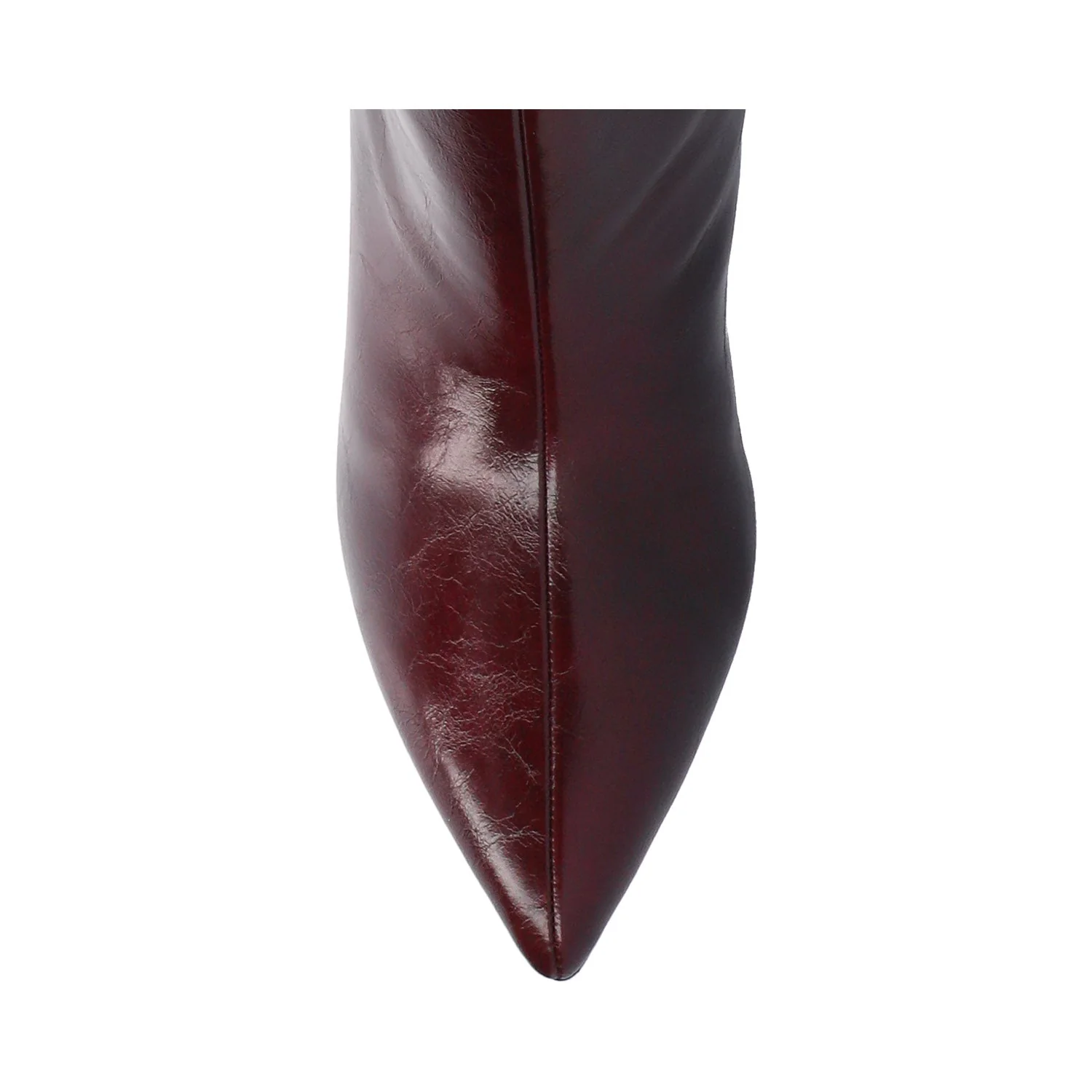 REHELA VEGAN LEATHER KNEE HIGH BOOTS IN WIDE - Oxblood Patent - Image 4