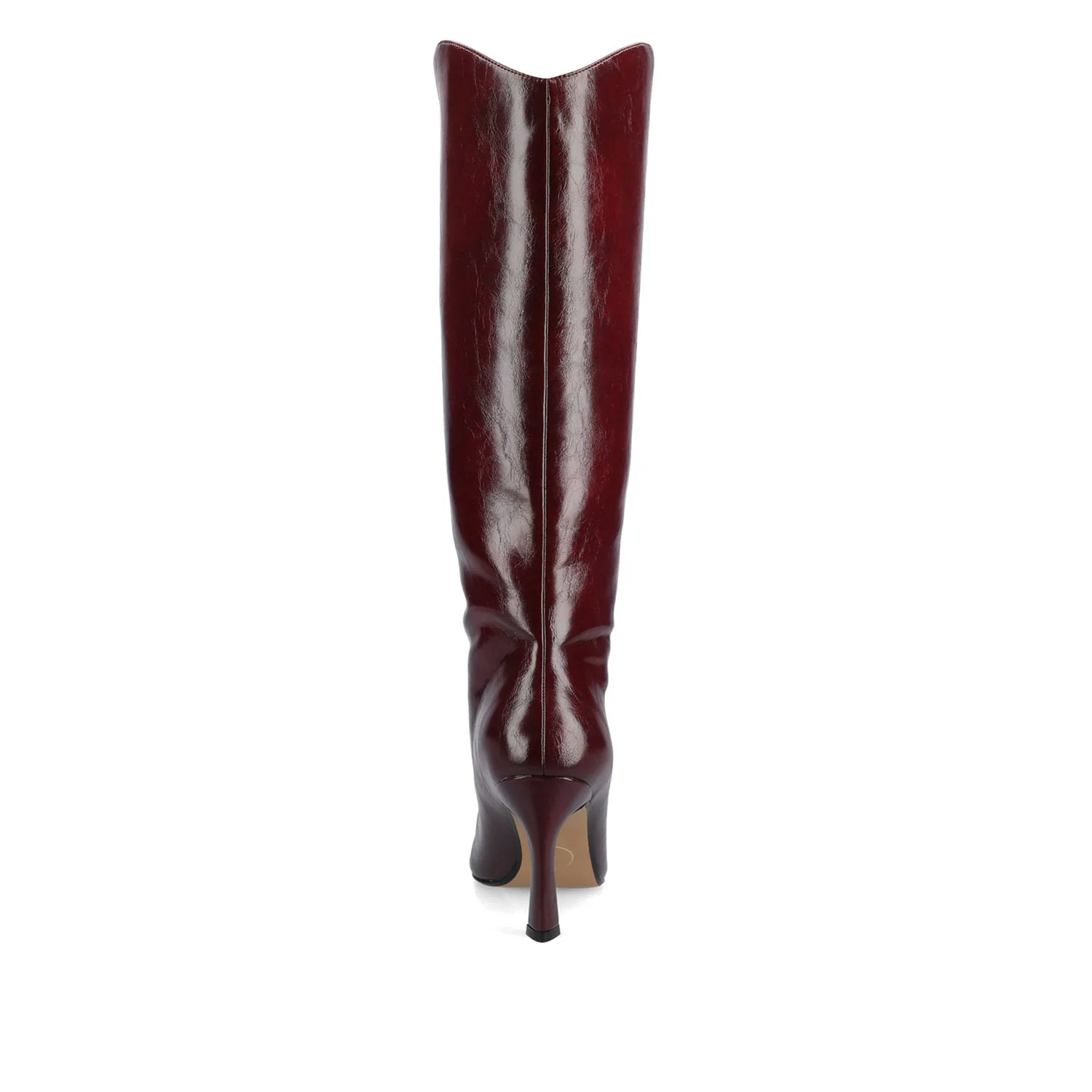 REHELA VEGAN LEATHER KNEE HIGH BOOTS IN WIDE - Oxblood Patent - Image 6