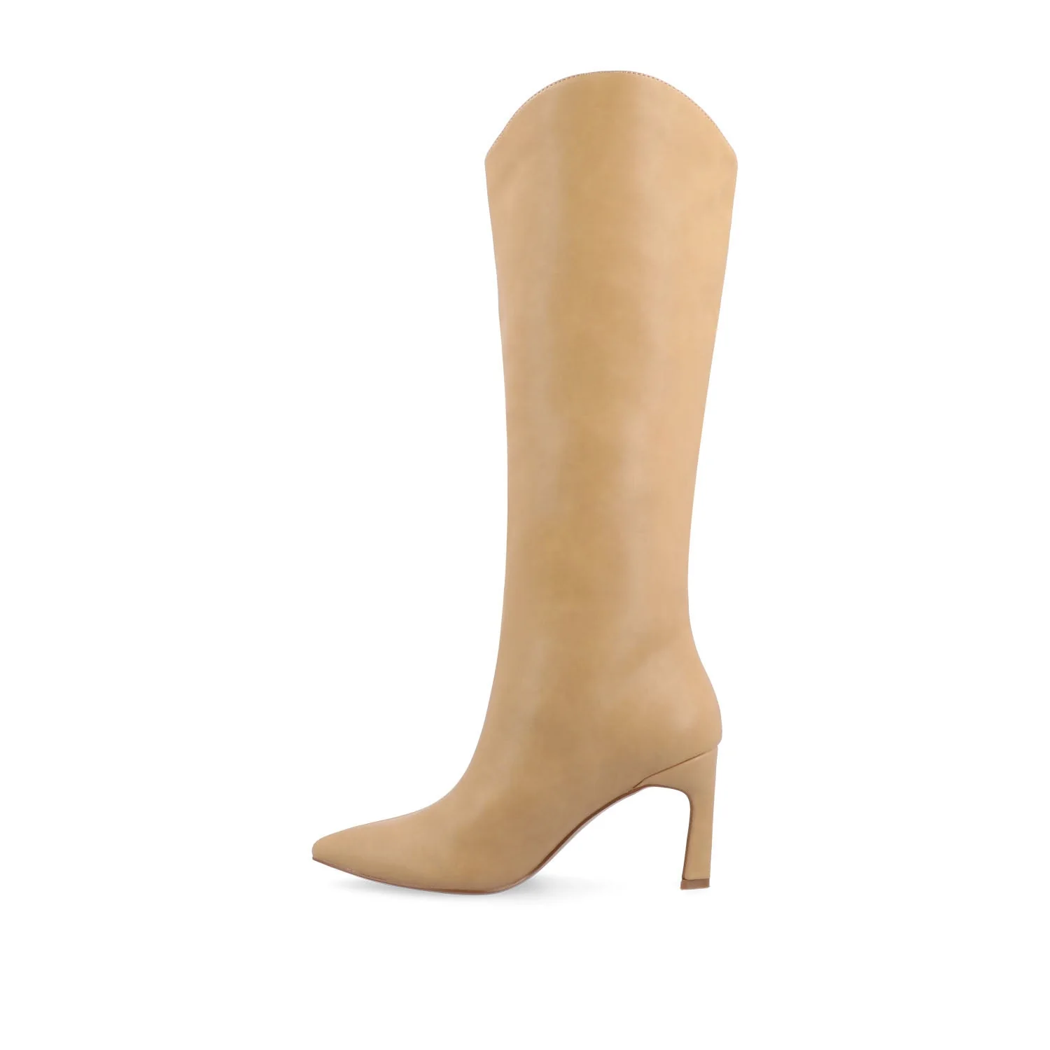 REHELA VEGAN LEATHER KNEE HIGH BOOTS IN WIDE - Tan - Image 3