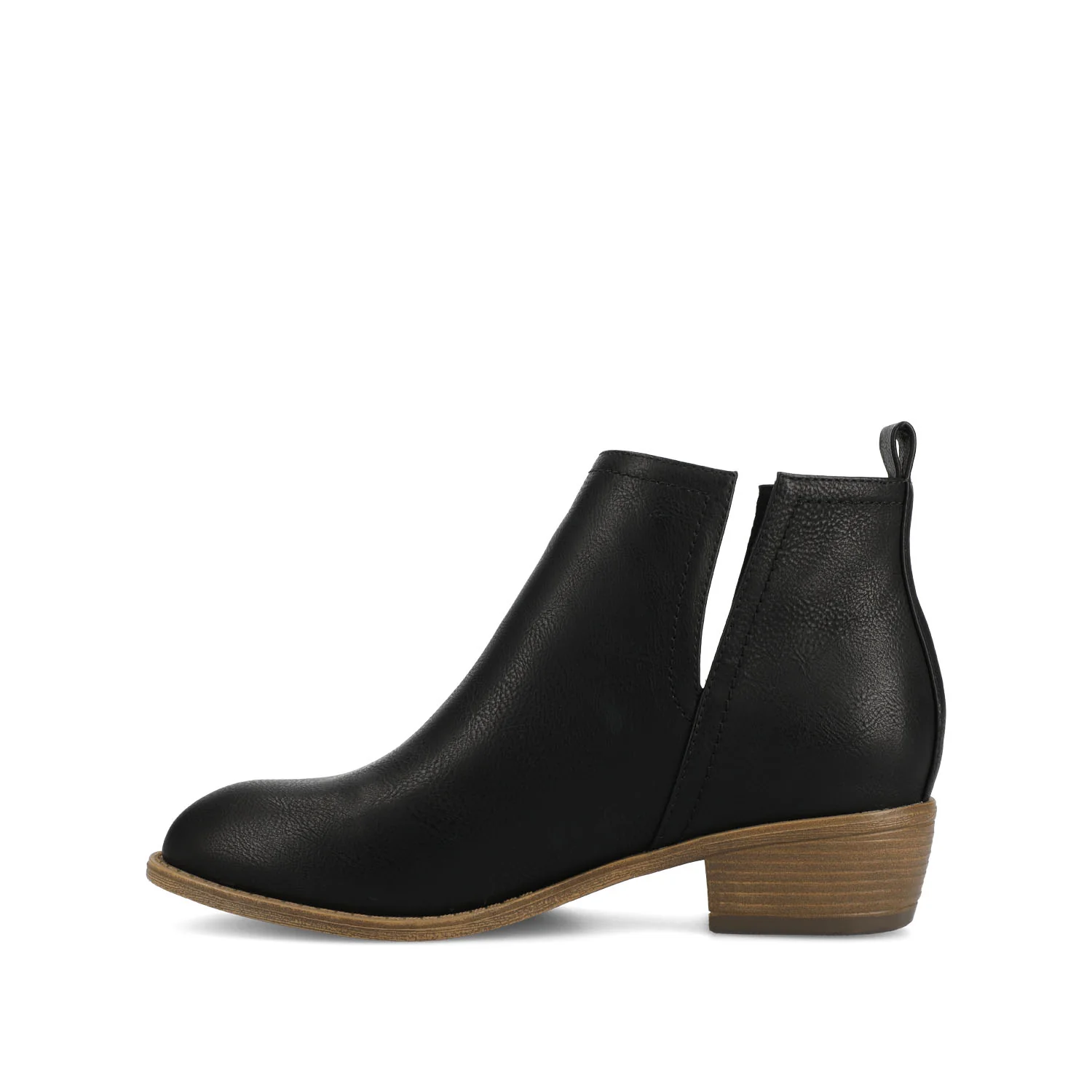 RIMI BLOCK HEELED BOOTIES IN FAUX SUEDE - Black PU - Image 3