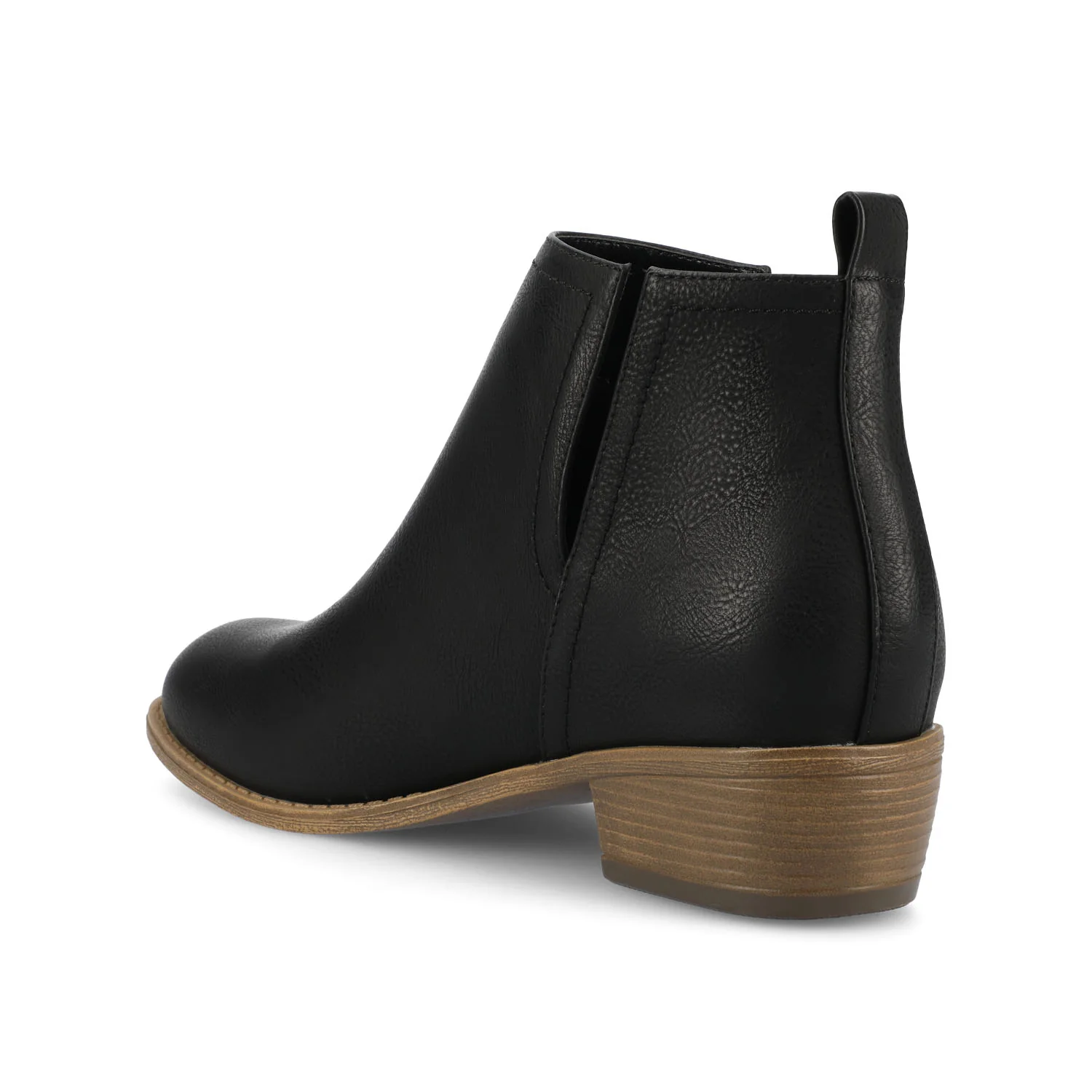 RIMI BLOCK HEELED BOOTIES IN FAUX SUEDE - Black PU - Image 4