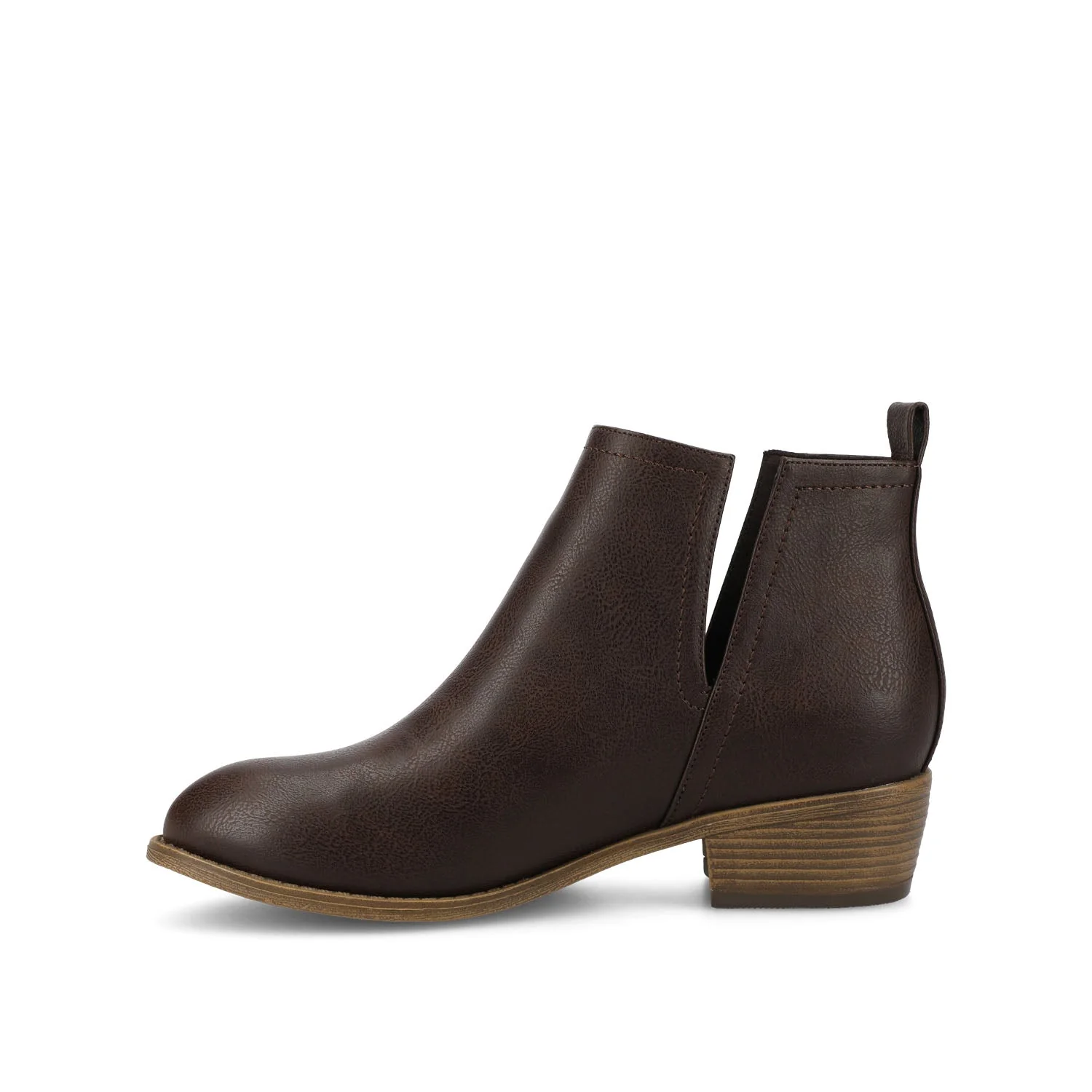 RIMI BLOCK HEELED BOOTIES IN FAUX SUEDE - Brown PU - Image 3