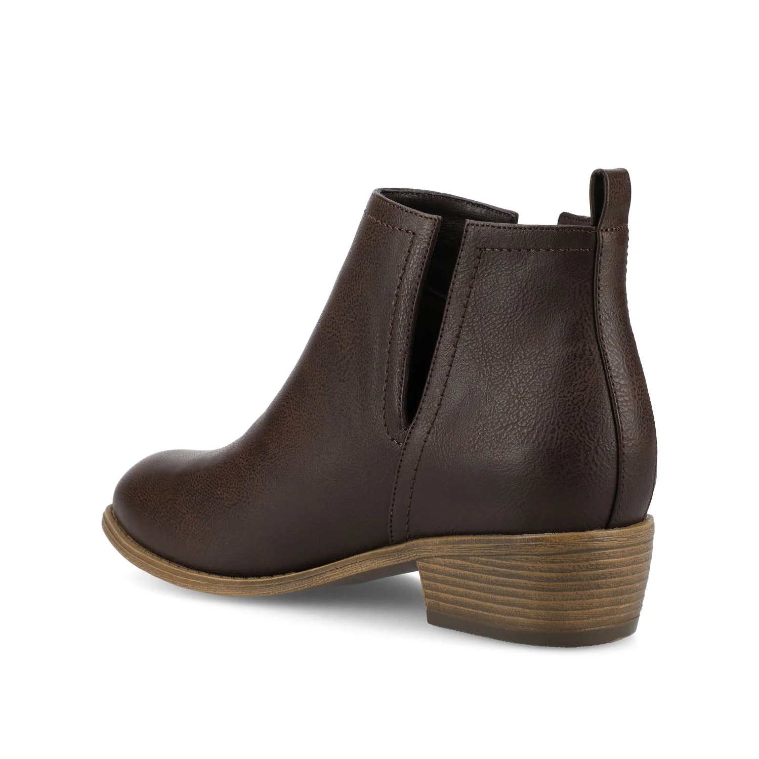 RIMI BLOCK HEELED BOOTIES IN FAUX SUEDE - Brown PU - Image 4