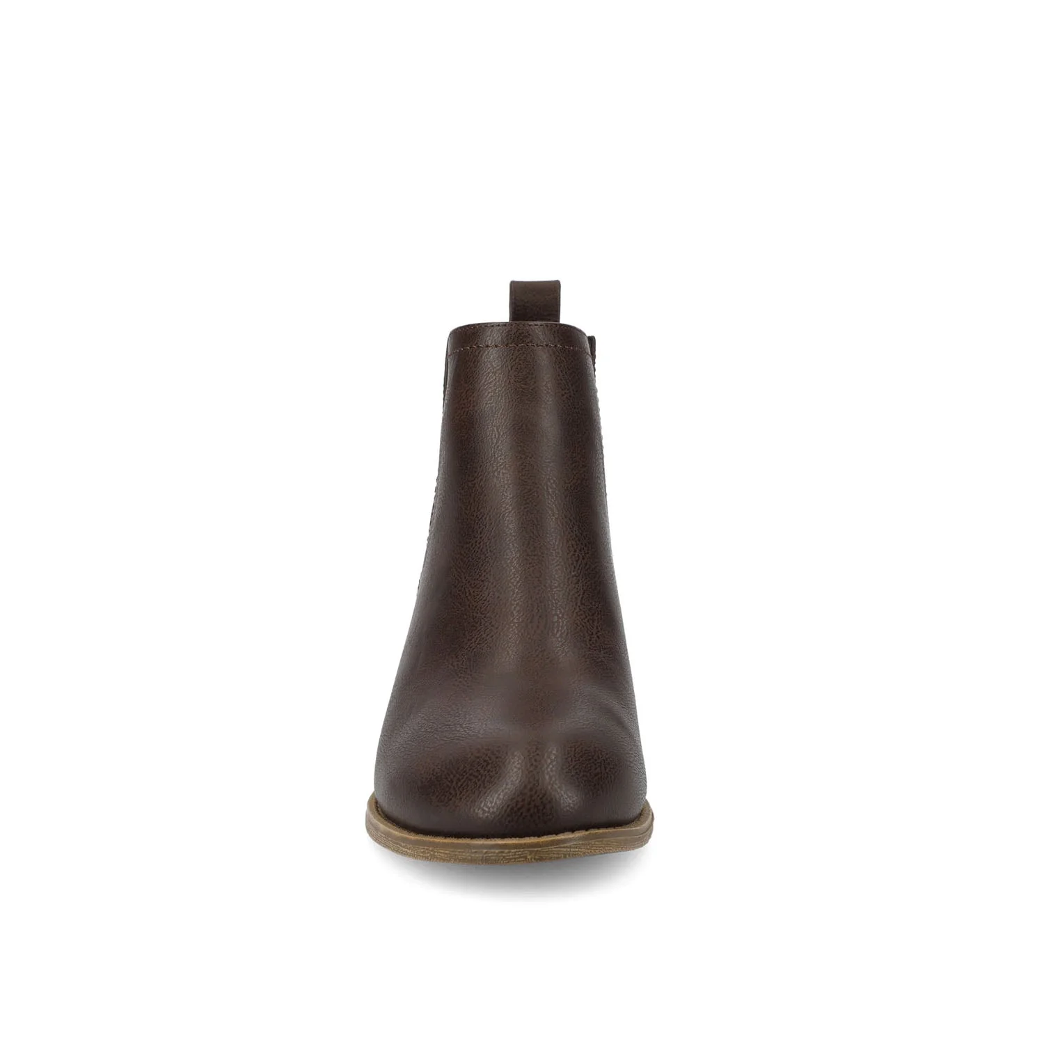 RIMI BLOCK HEELED BOOTIES IN FAUX SUEDE - Brown PU - Image 5