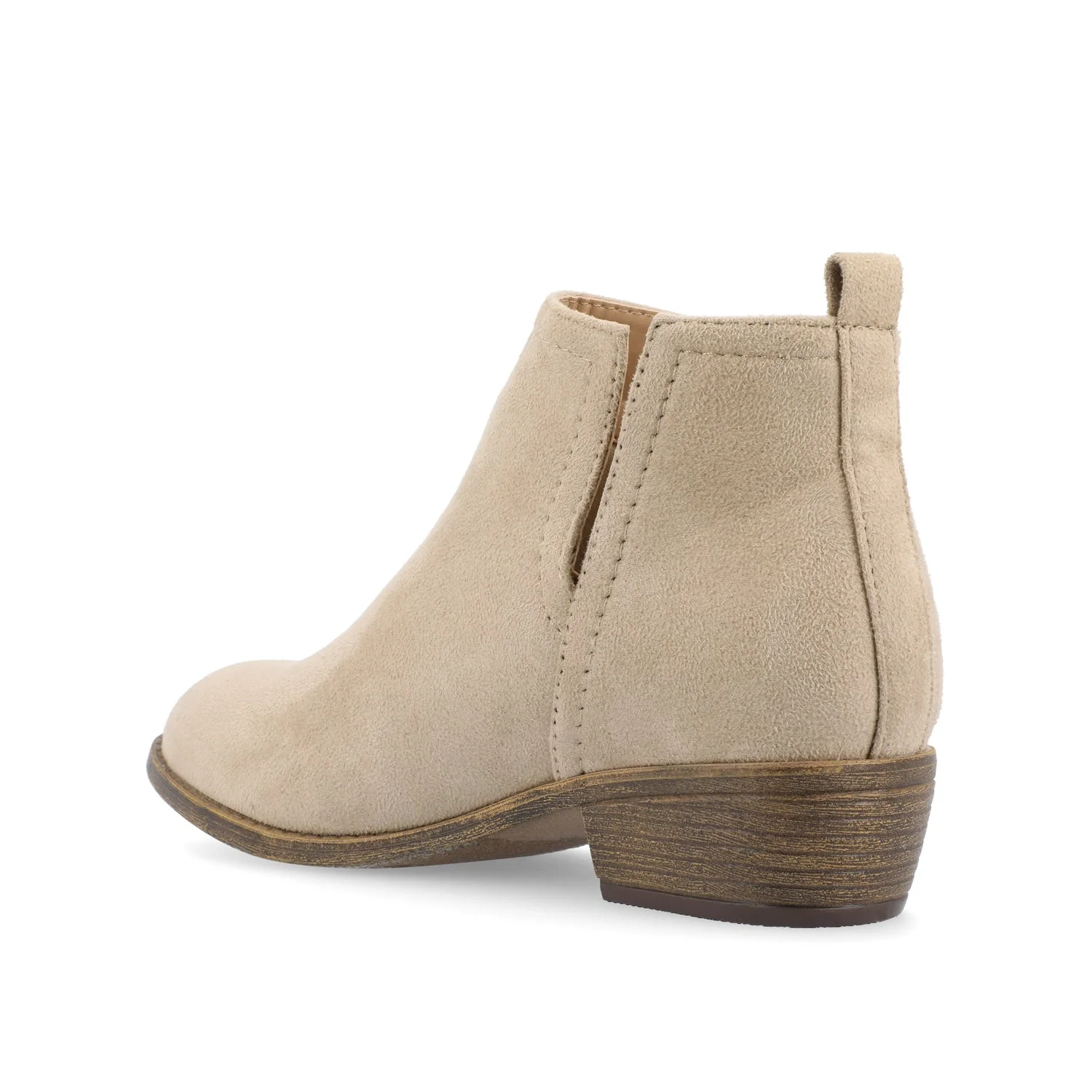 RIMI BLOCK HEELED BOOTIES IN FAUX SUEDE - Stone - Image 4