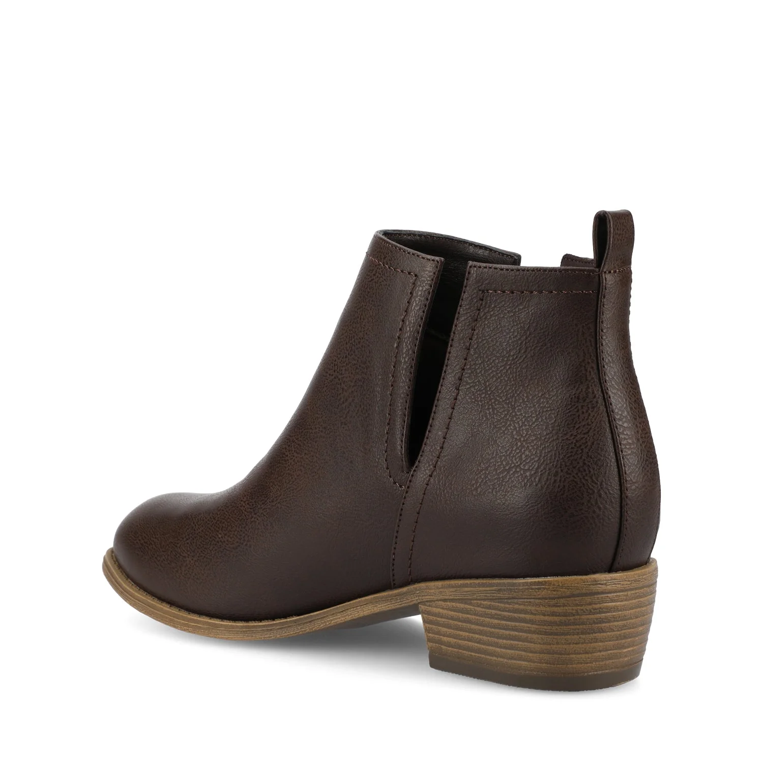 RIMI BLOCK HEELED BOOTIES IN WIDE - Brown PU - Image 3