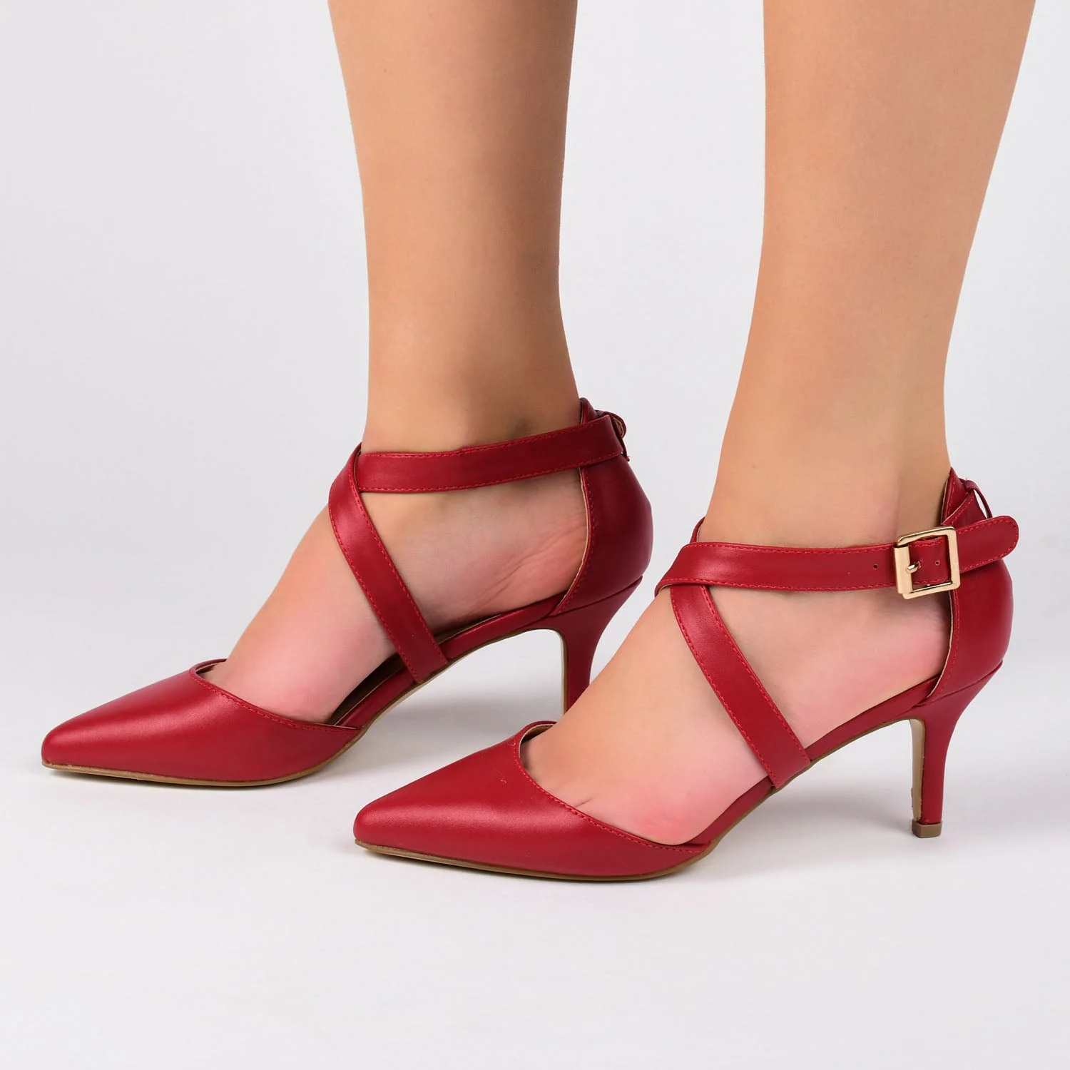 RIVA STILETTO PUMP HEELS IN VEGAN LEATHER - Nude - Image 2