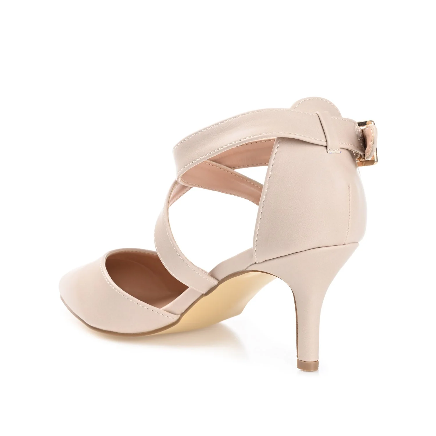 RIVA STILETTO PUMP HEELS IN VEGAN LEATHER - Nude - Image 5
