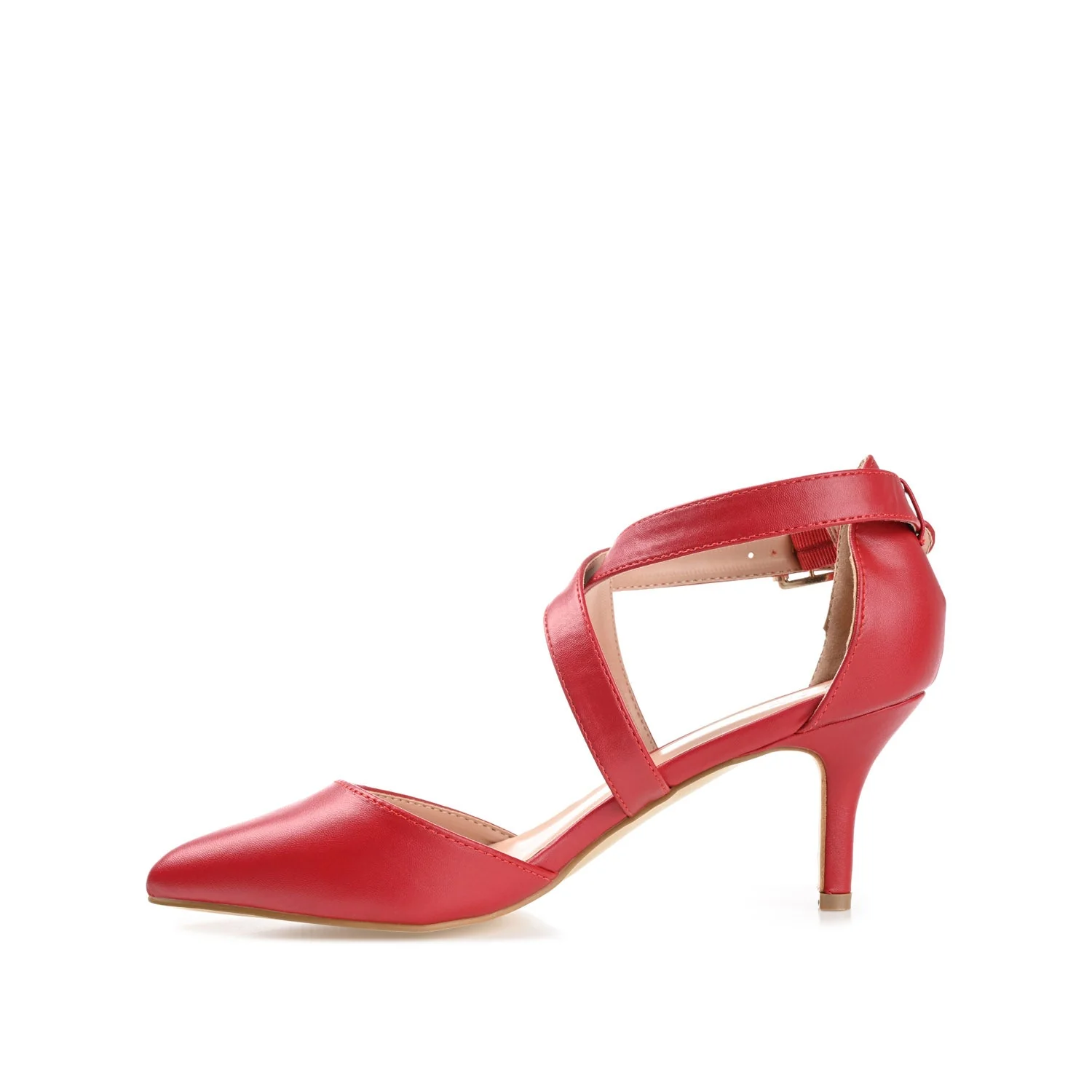 RIVA STILETTO PUMP HEELS IN VEGAN LEATHER - Red - Image 3