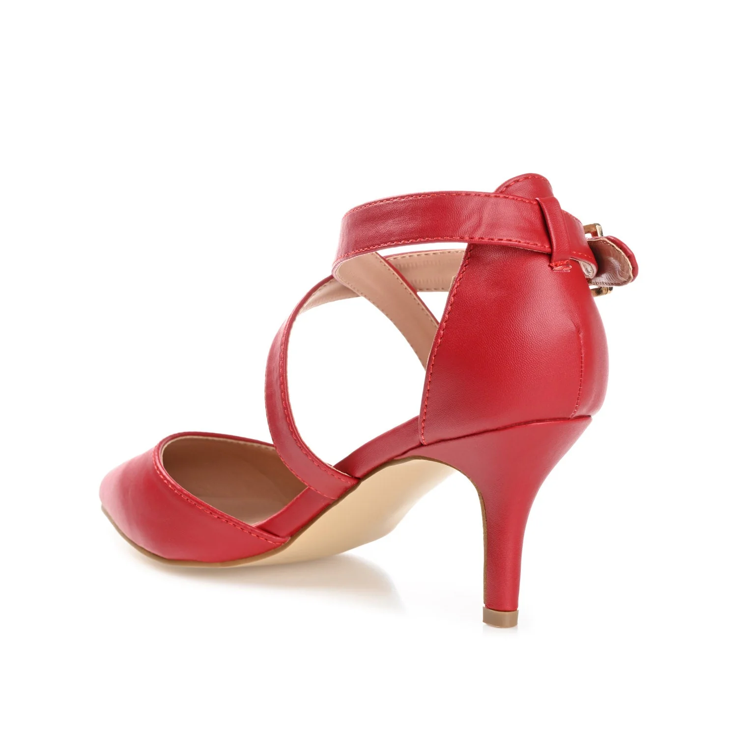 RIVA STILETTO PUMP HEELS IN WIDE - Red - Image 4