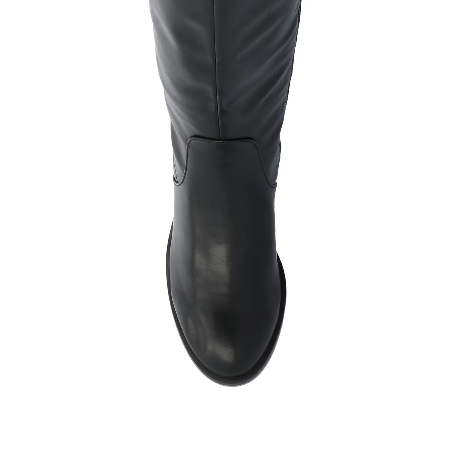 ROMILLY KNEE HIGH BOOTS IN VEGAN LEATHER - Black - Image 7