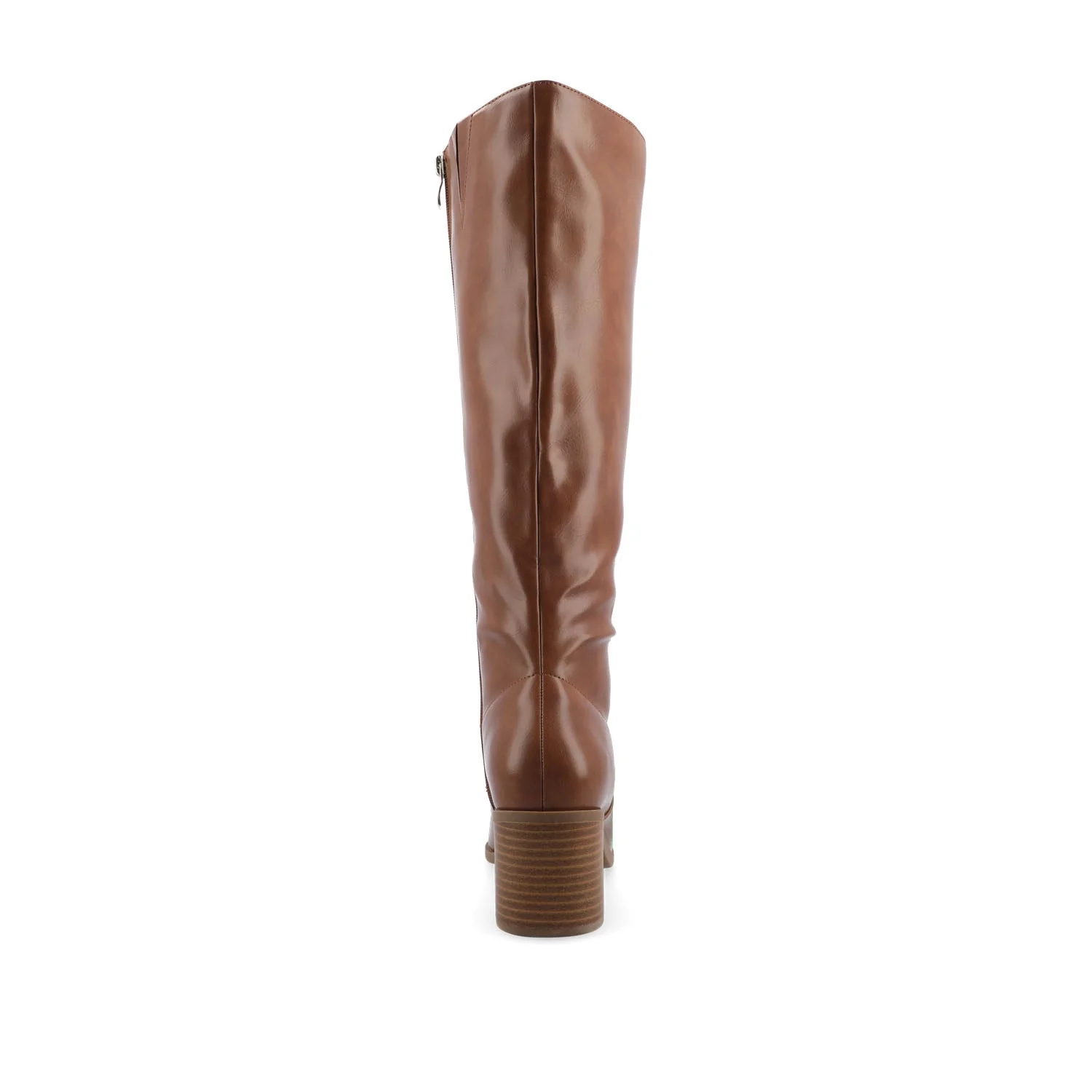 ROMILLY KNEE HIGH BOOTS IN VEGAN LEATHER - Brown - Image 6