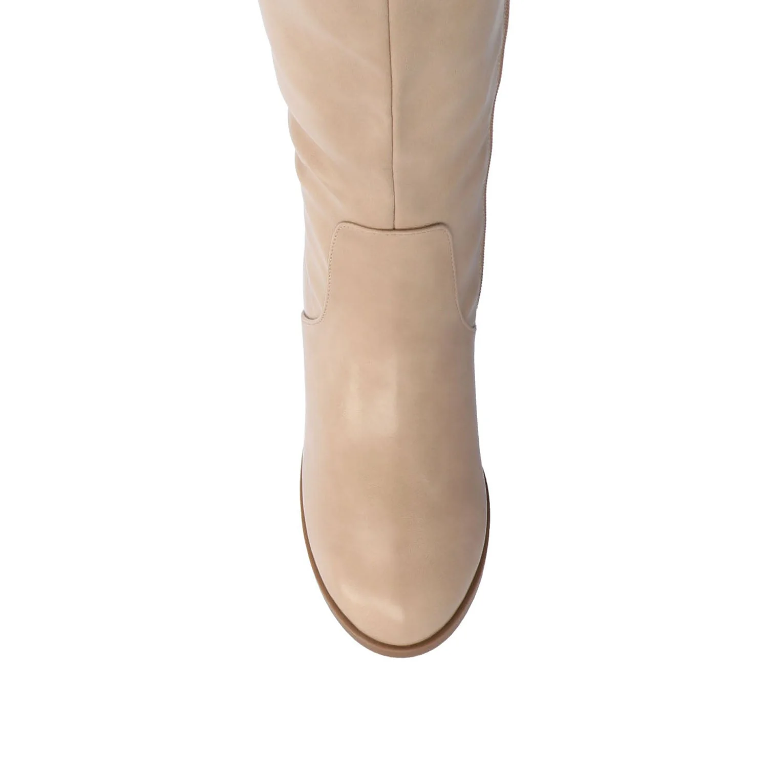 ROMILLY KNEE HIGH BOOTS IN VEGAN LEATHER - Tan - Image 6