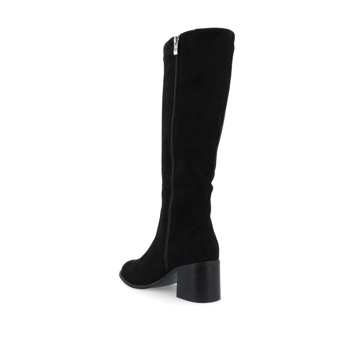 ROMILLY KNEE HIGH BOOTS IN VEGAN LEATHER - Black Suede - Image 3