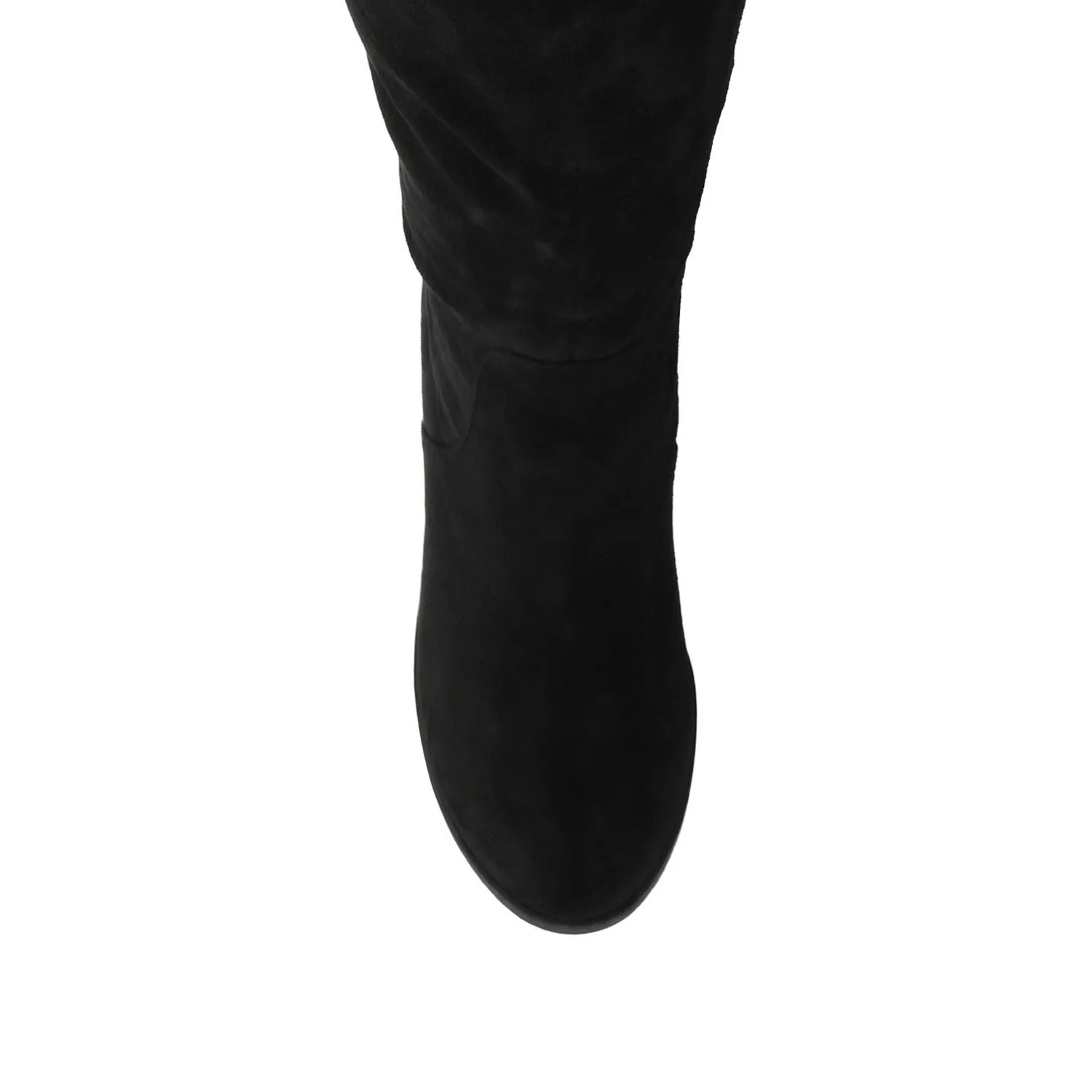 ROMILLY KNEE HIGH BOOTS IN VEGAN LEATHER - Black Suede - Image 4