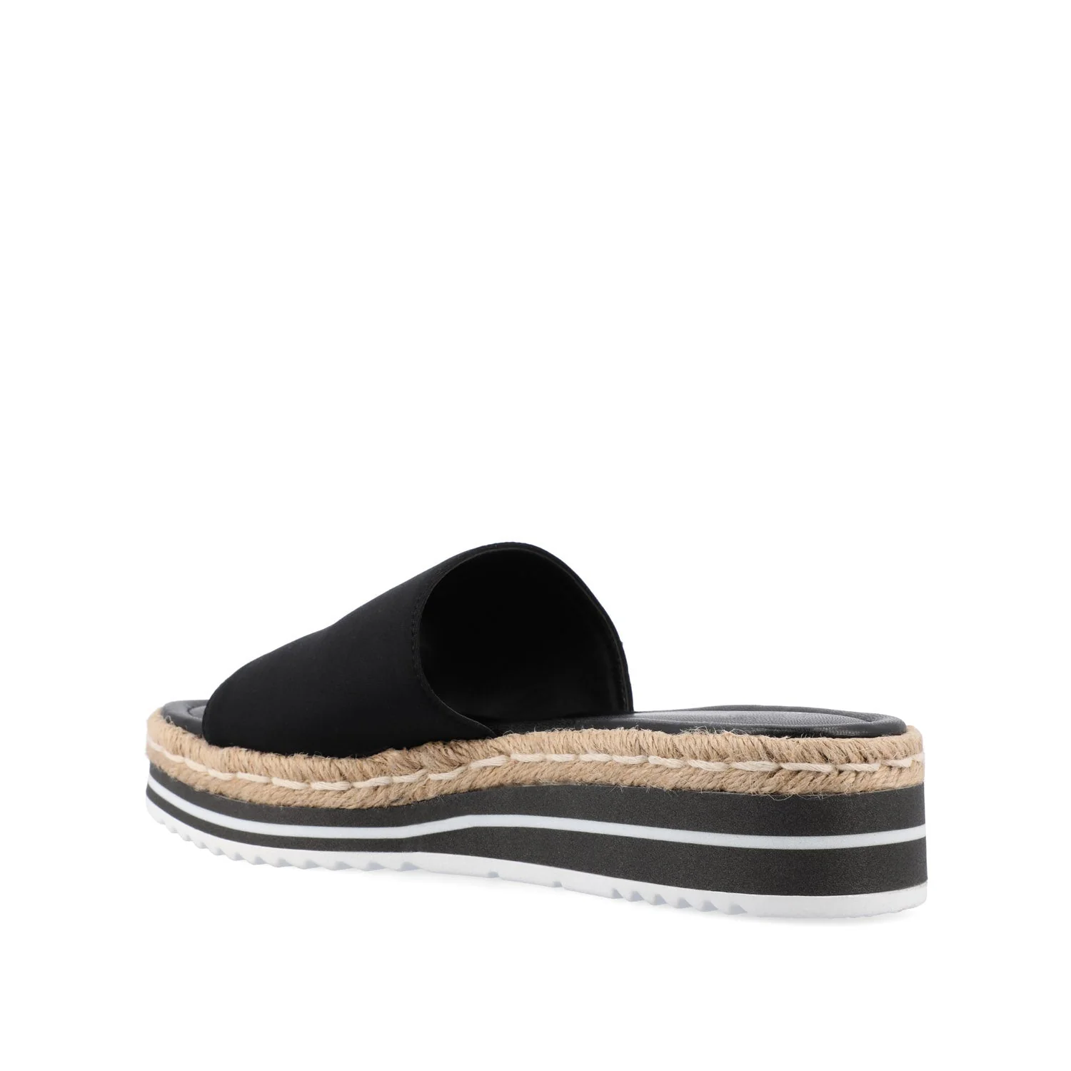 ROSEY ESPADRILLE WEDGE HEELED SLIDE SANDALS - Black Fabric - Image 4