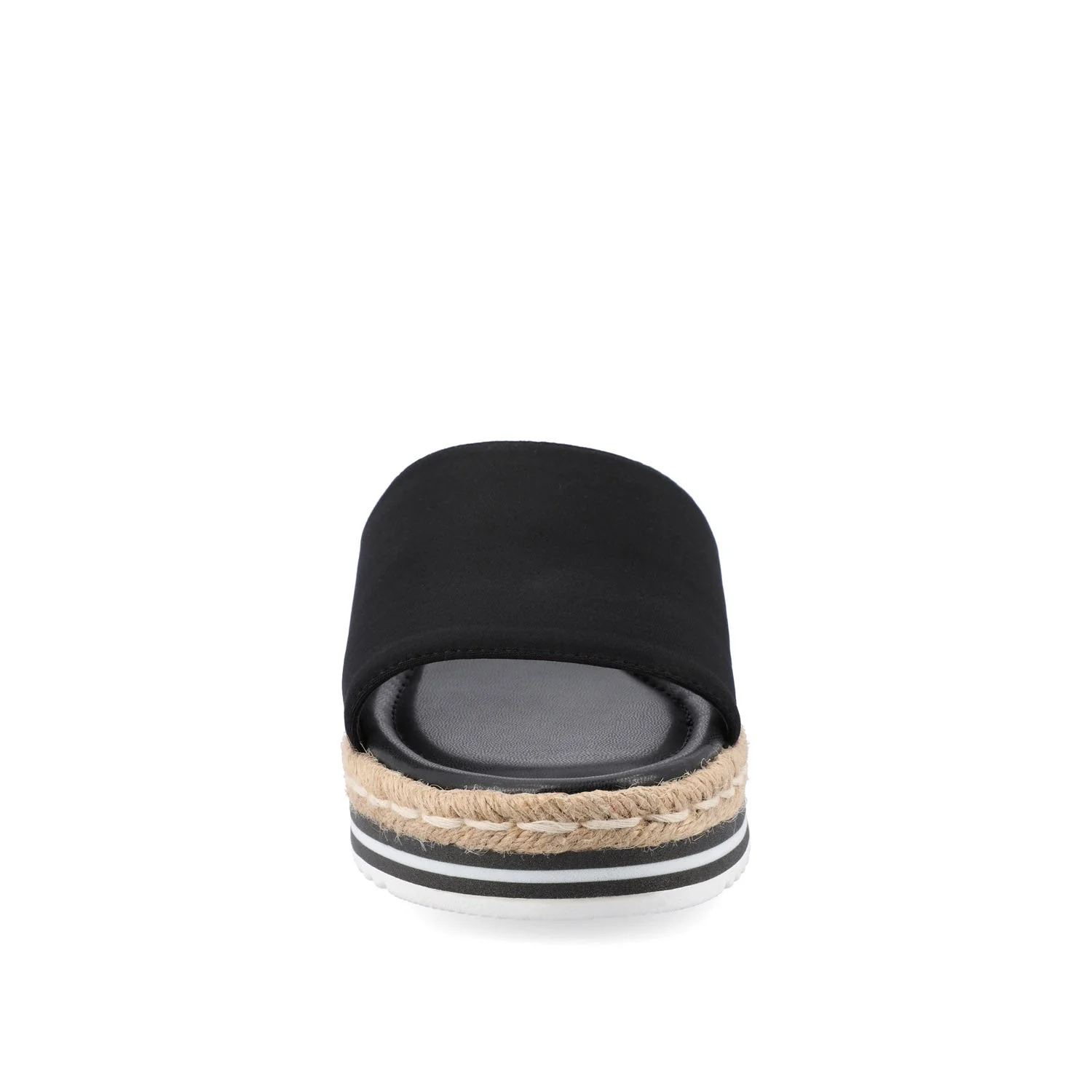 ROSEY ESPADRILLE WEDGE HEELED SLIDE SANDALS - Black Fabric - Image 5