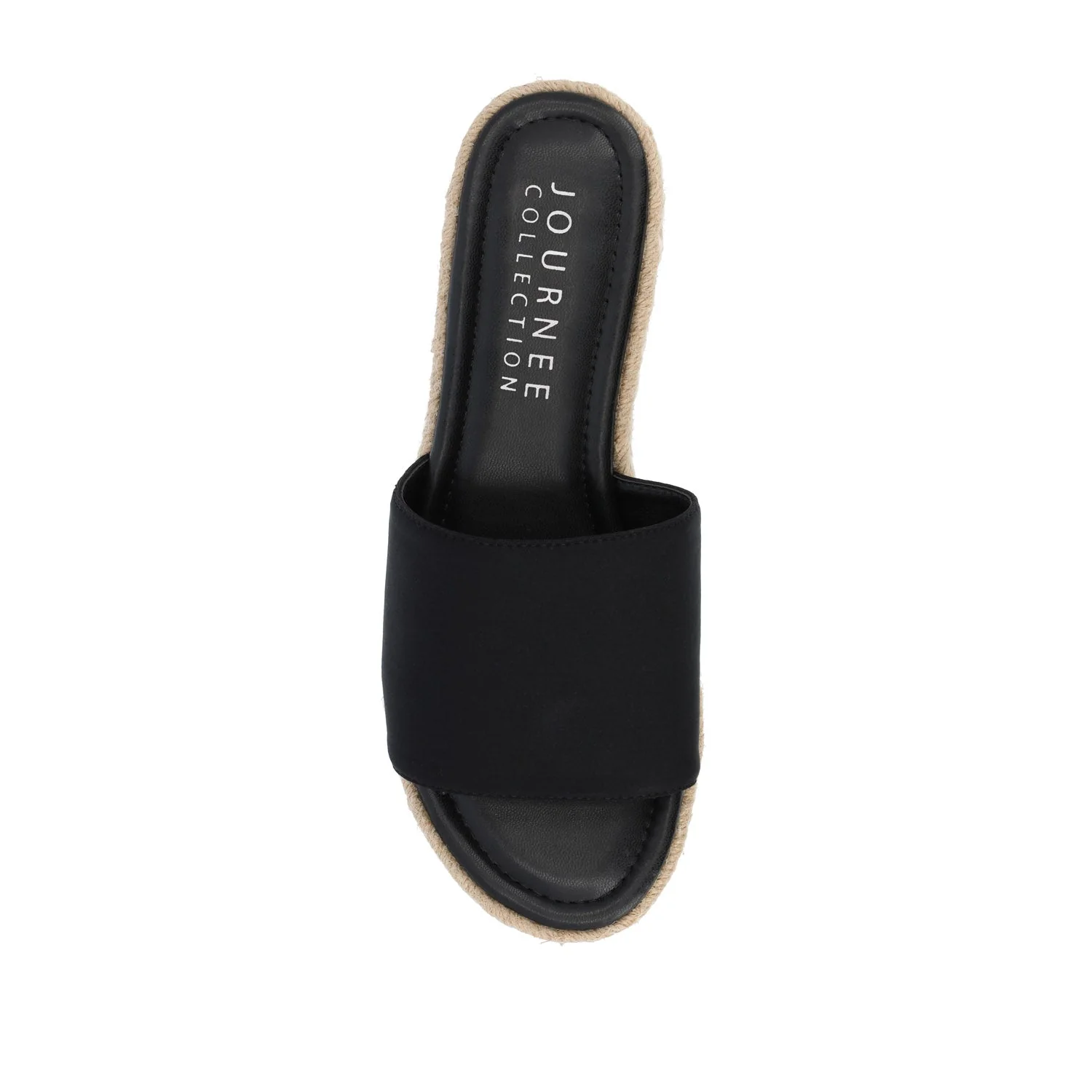 ROSEY ESPADRILLE WEDGE HEELED SLIDE SANDALS - Black Fabric - Image 6