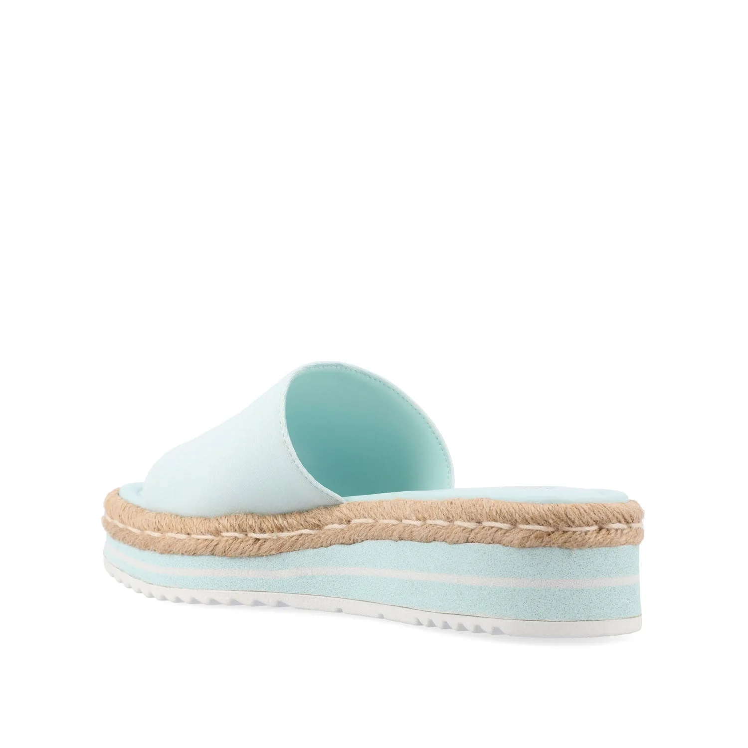 ROSEY ESPADRILLE WEDGE HEELED SLIDE SANDALS IN STATEMENT - Blue - Image 4