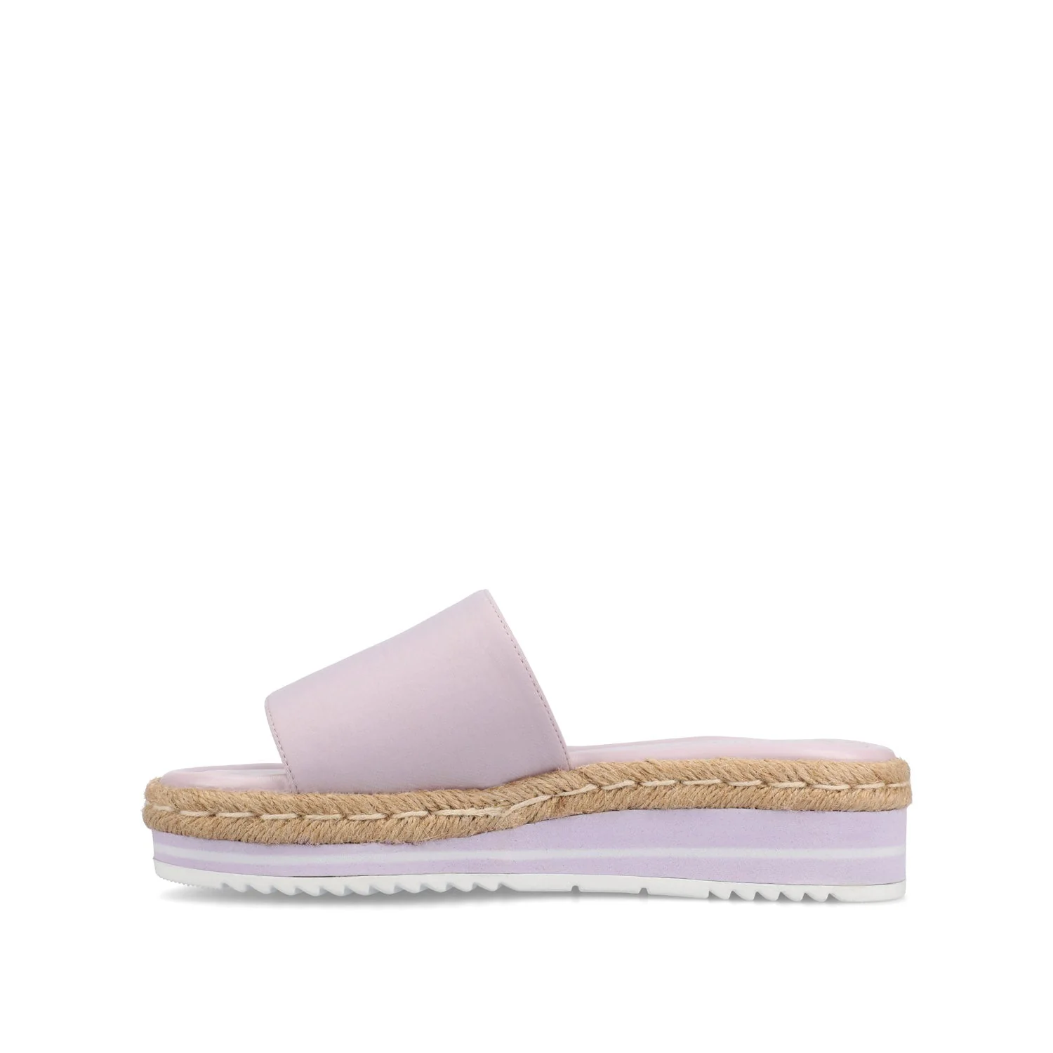 ROSEY ESPADRILLE WEDGE HEELED SLIDE SANDALS IN STATEMENT - Lilac - Image 3