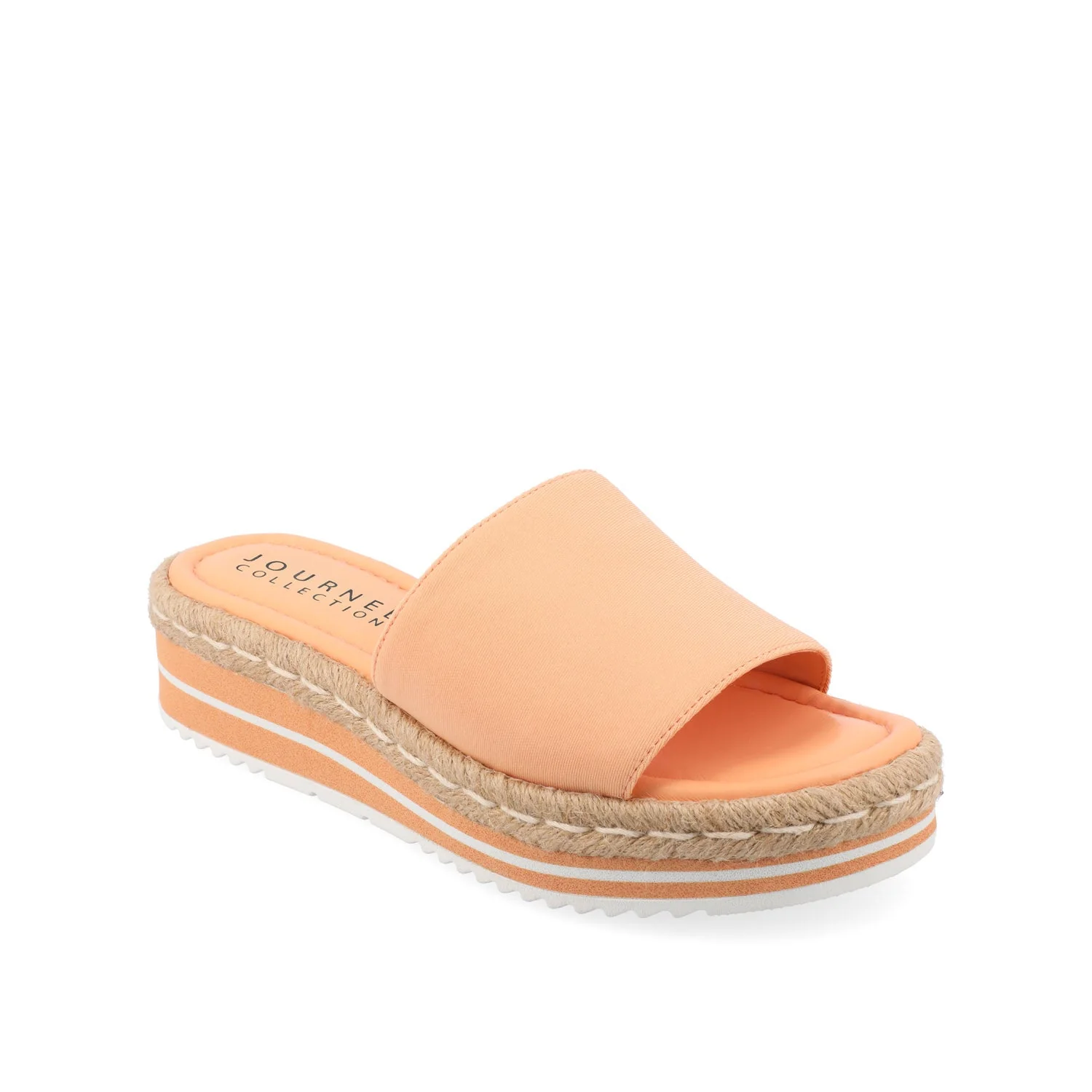 ROSEY ESPADRILLE WEDGE HEELED SLIDE SANDALS IN STATEMENT - Peach - Image 2