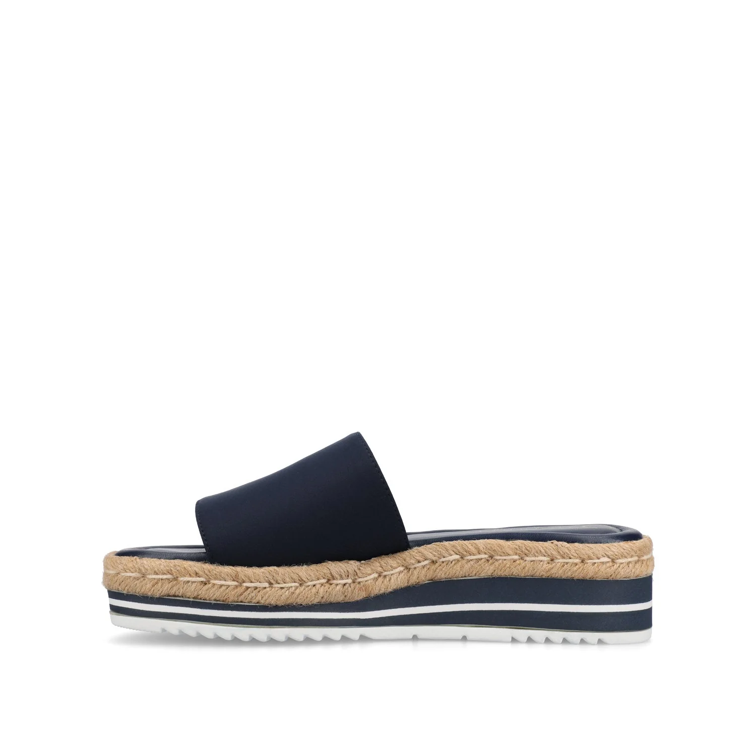 ROSEY ESPADRILLE WEDGE HEELED SLIDE SANDALS - Navy Nubuck - Image 3