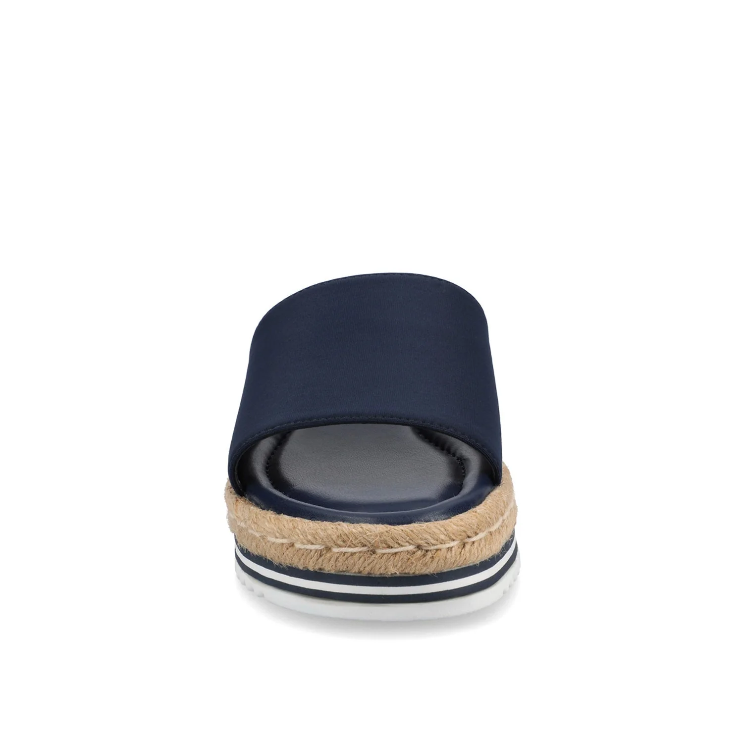 ROSEY ESPADRILLE WEDGE HEELED SLIDE SANDALS - Navy Nubuck - Image 5