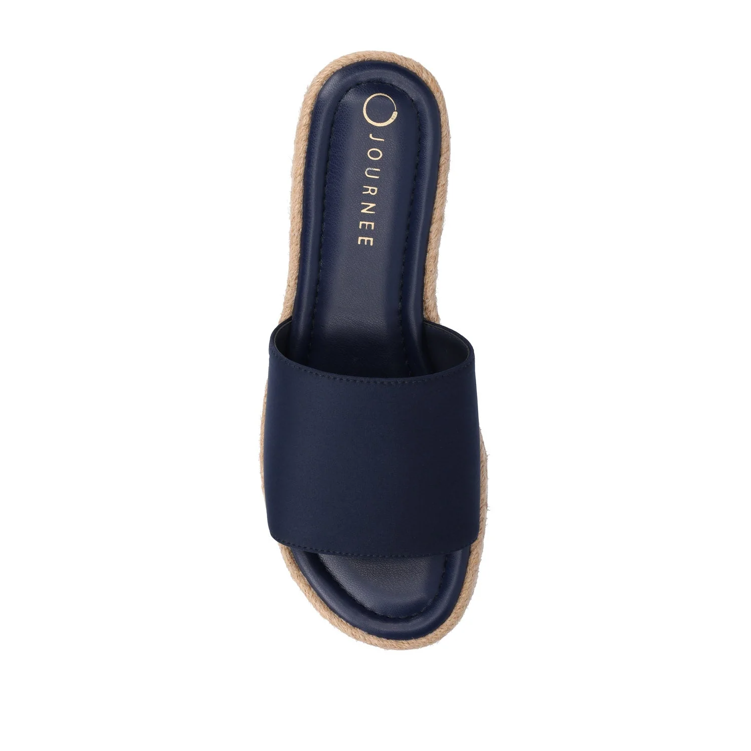 ROSEY ESPADRILLE WEDGE HEELED SLIDE SANDALS - Navy Nubuck - Image 6
