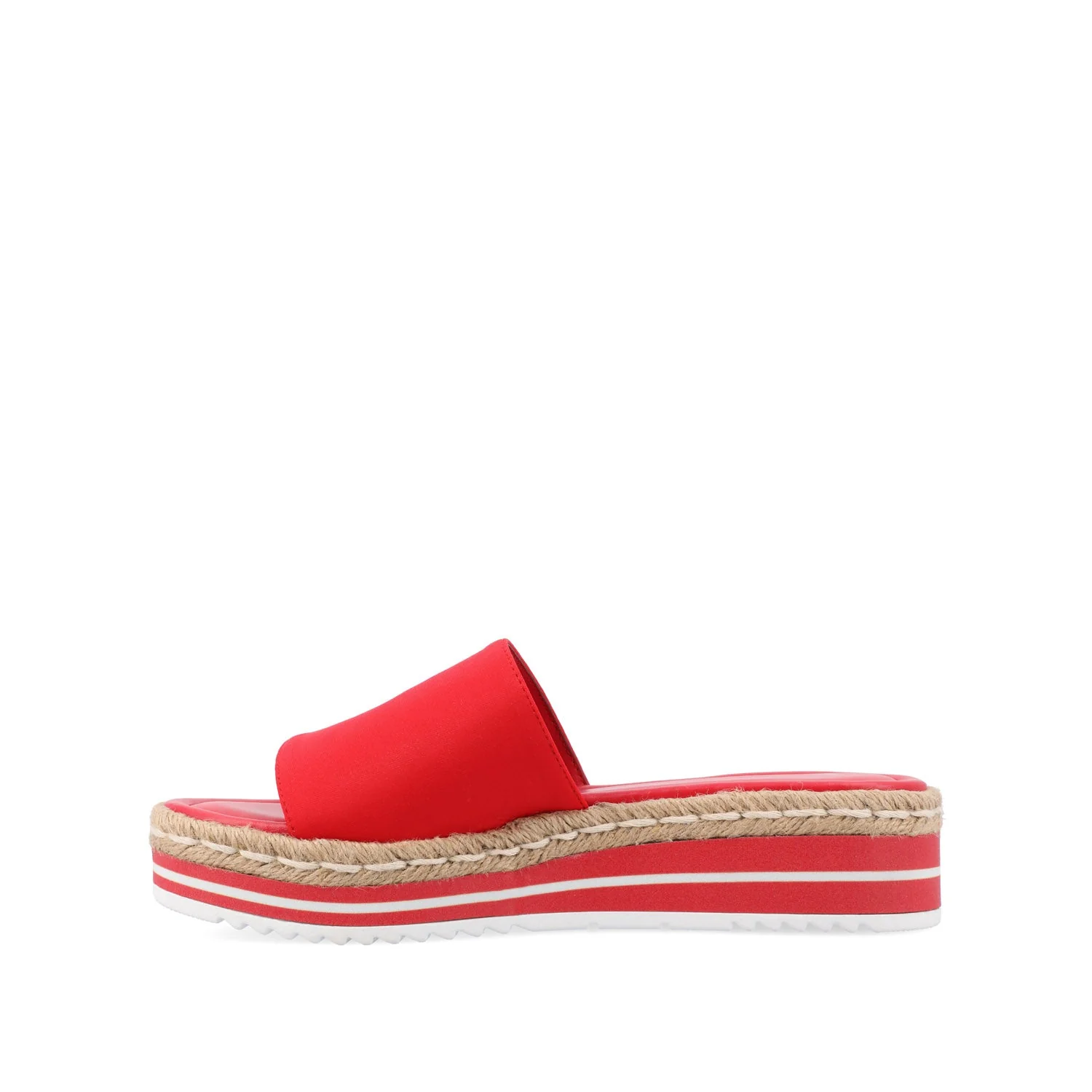 ROSEY ESPADRILLE WEDGE HEELED SLIDE SANDALS - Red - Image 3