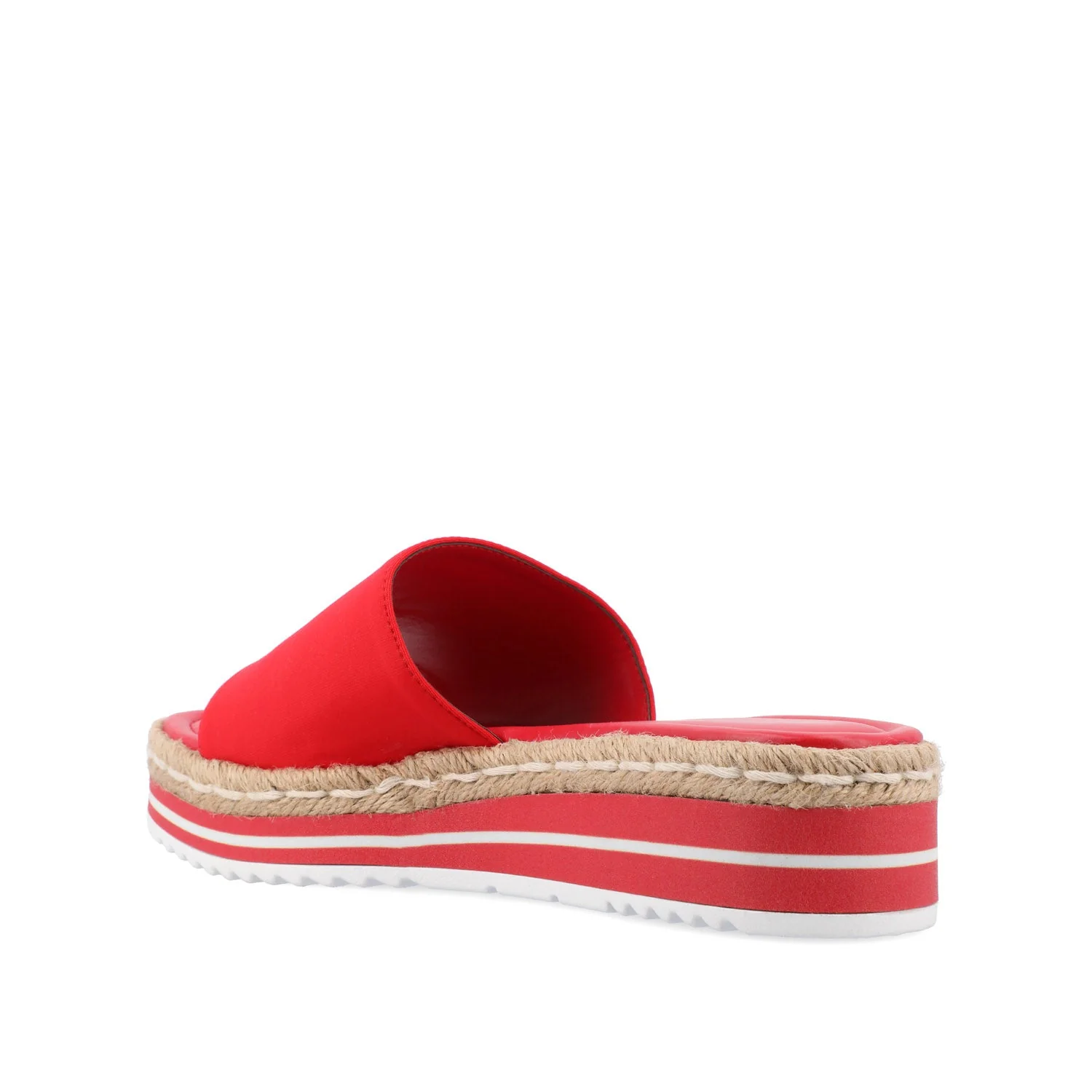 ROSEY ESPADRILLE WEDGE HEELED SLIDE SANDALS - Red - Image 4