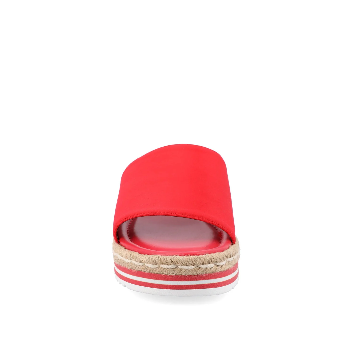 ROSEY ESPADRILLE WEDGE HEELED SLIDE SANDALS - Red - Image 5