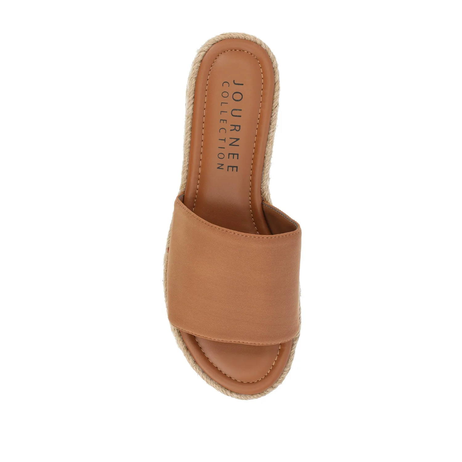 ROSEY ESPADRILLE WEDGE HEELED SLIDE SANDALS - Tan - Image 6