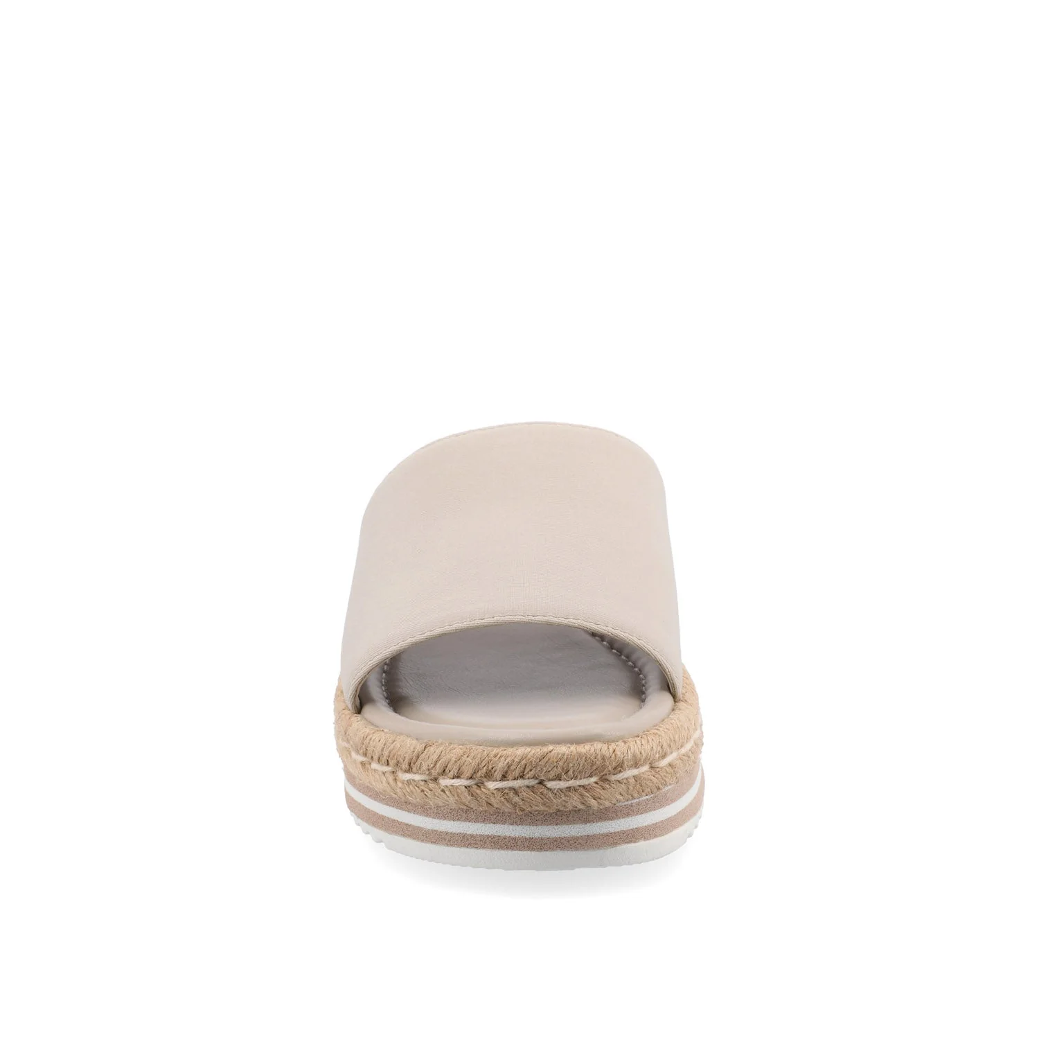 ROSEY ESPADRILLE WEDGE HEELED SLIDE SANDALS - Taupe - Image 5