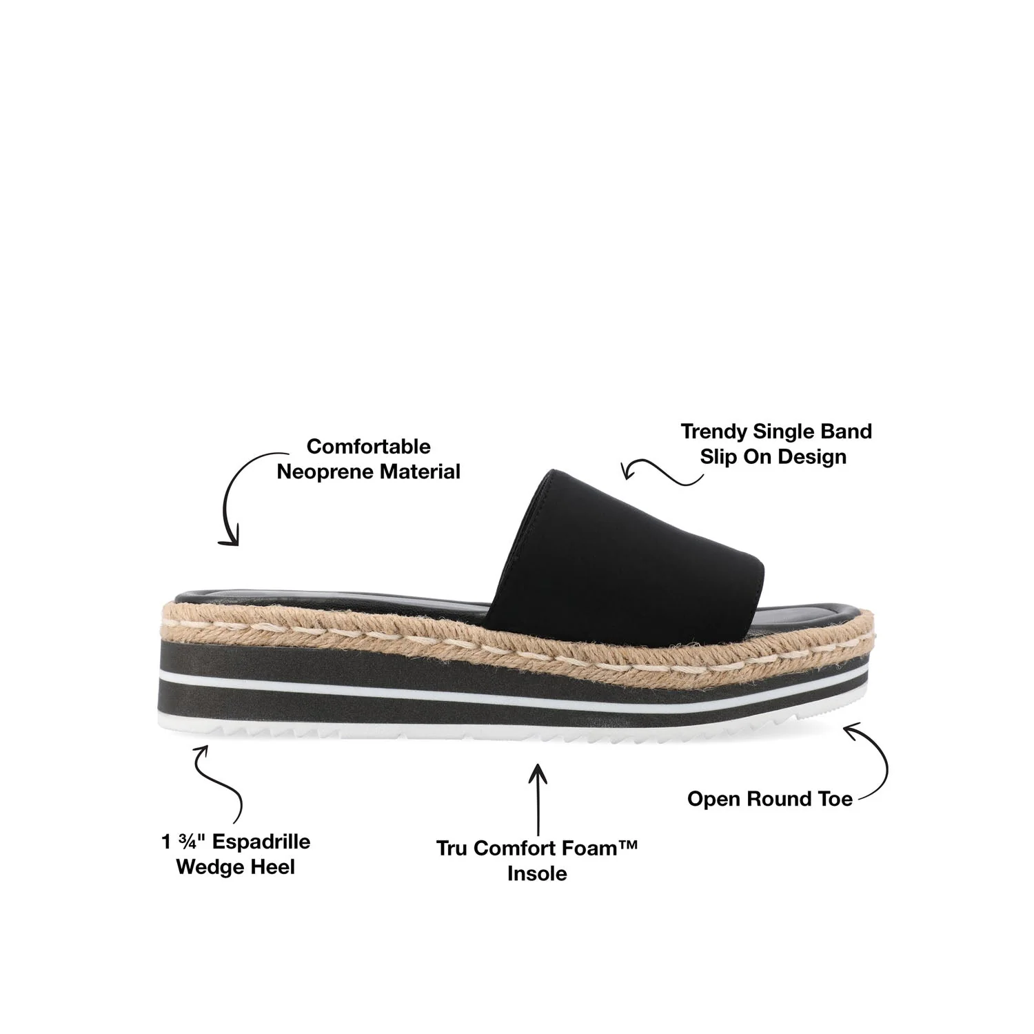 ROSEY ESPADRILLE WEDGE HEEL SANDALS IN WIDE - Black Fabric - Image 9