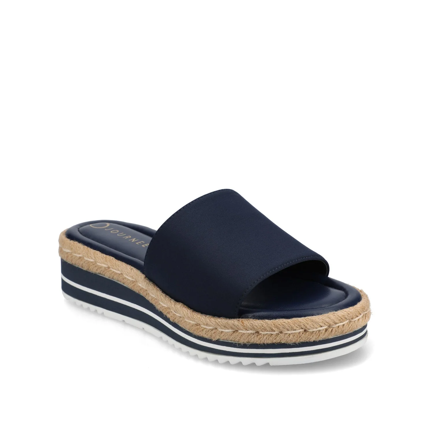 ROSEY ESPADRILLE WEDGE HEEL SANDALS IN WIDE - Navy Nubuck - Image 2