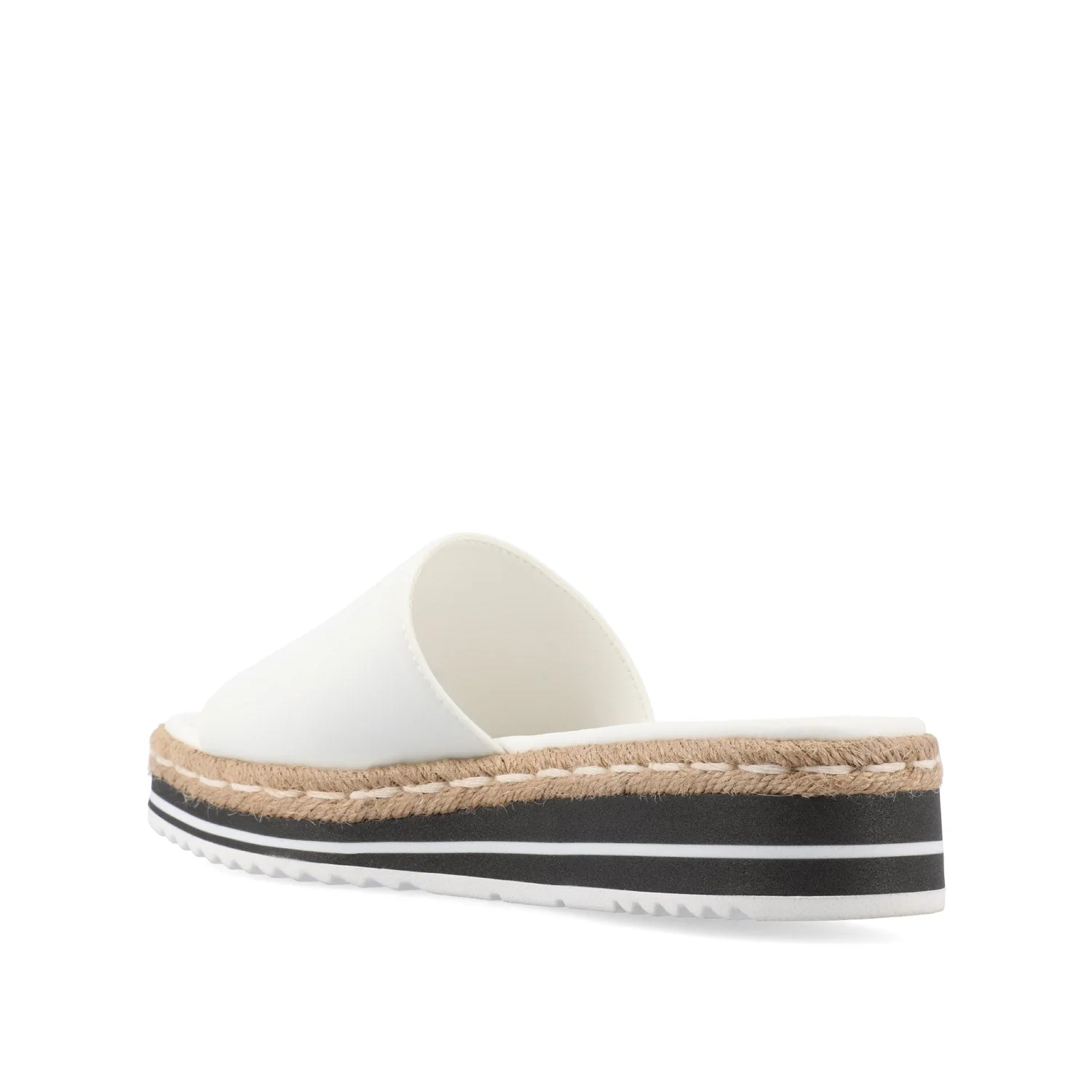 ROSEY ESPADRILLE WEDGE HEELED SLIDE SANDALS - White - Image 4