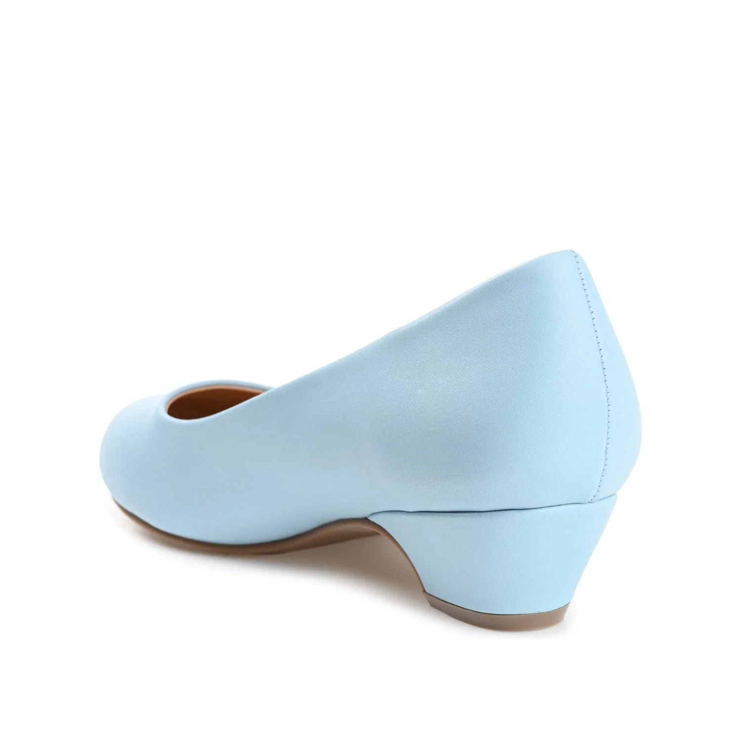 SAAR LOW PUMP HEELS IN VEGAN LEATHER - Light Blue - Image 4