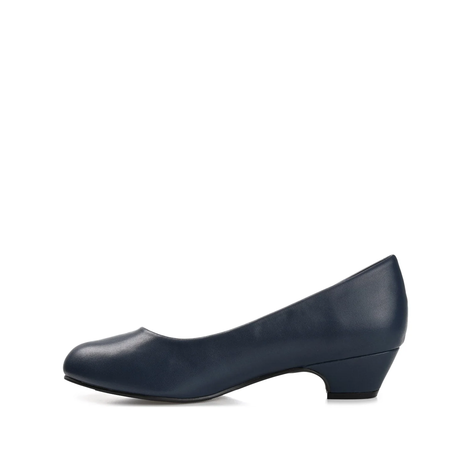 SAAR LOW PUMP HEELS IN VEGAN LEATHER - Navy Nubuck - Image 3