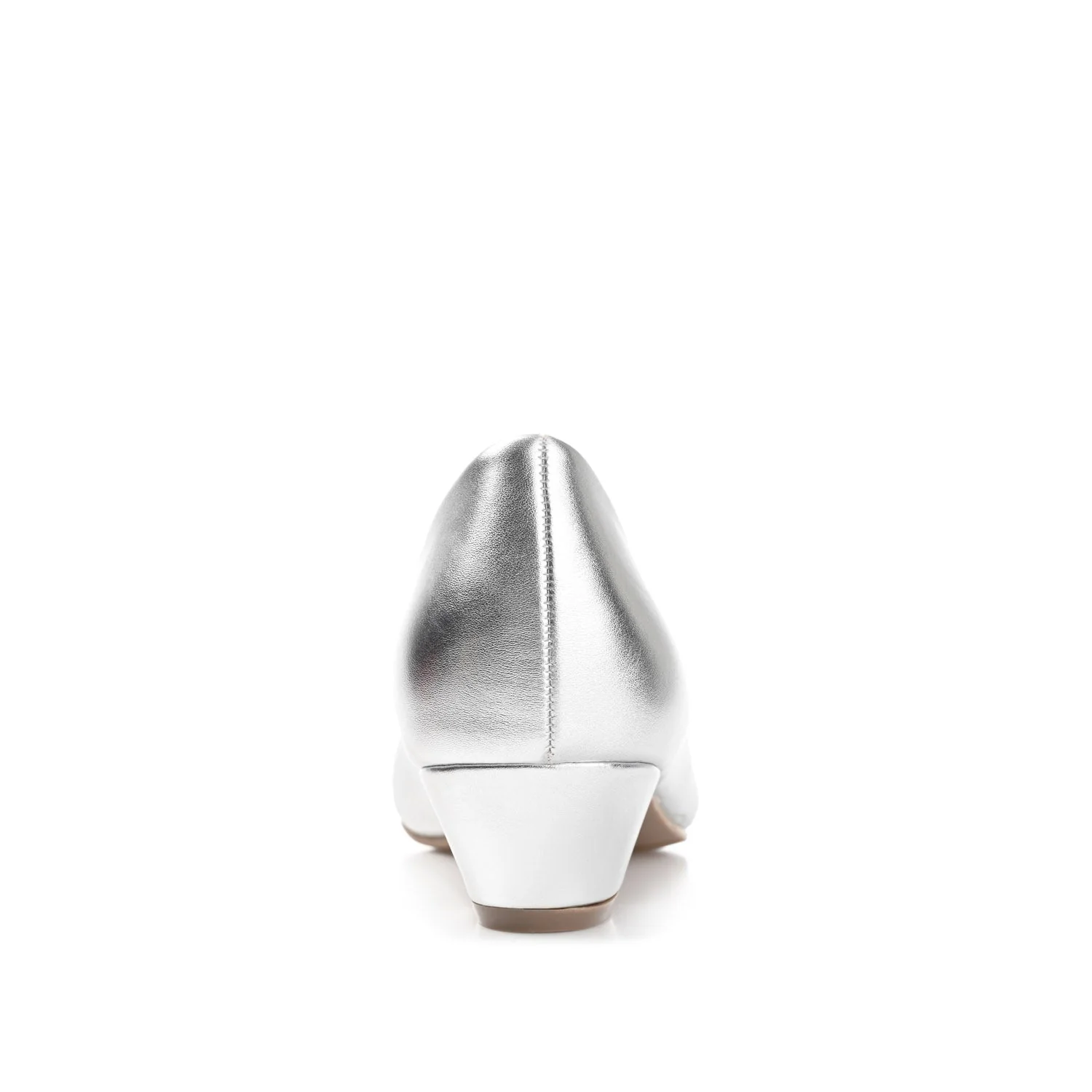 SAAR LOW PUMP HEELS IN VEGAN LEATHER - Silver - Image 7