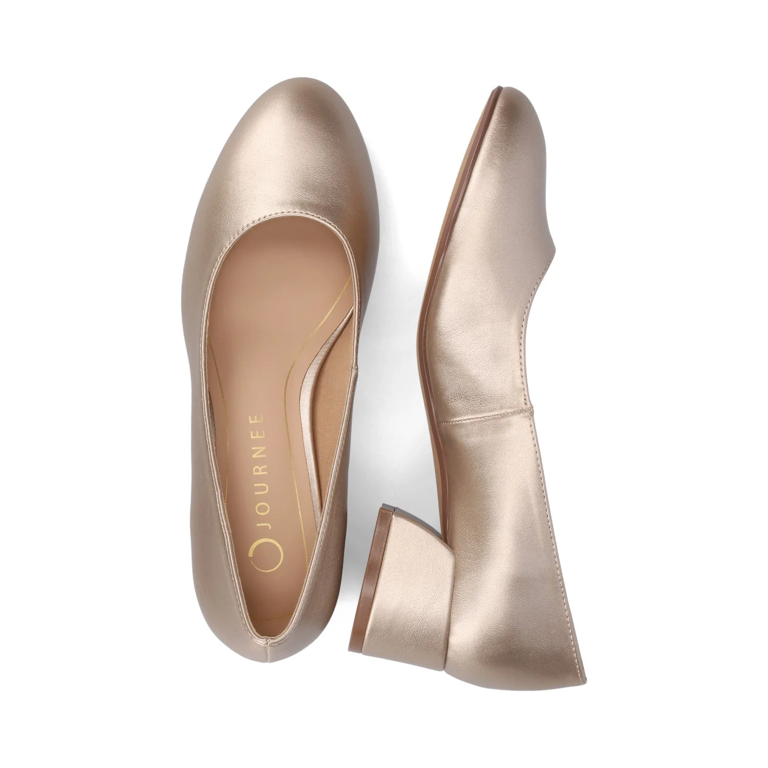 SAAR II LOW PUMP HEELS IN PATENT - Gold PU - Image 3
