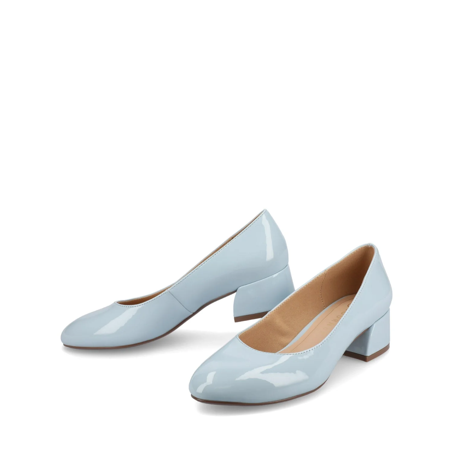 SAAR II PATENT PUMP HEELS IN WIDE - Blue Patent - Image 2