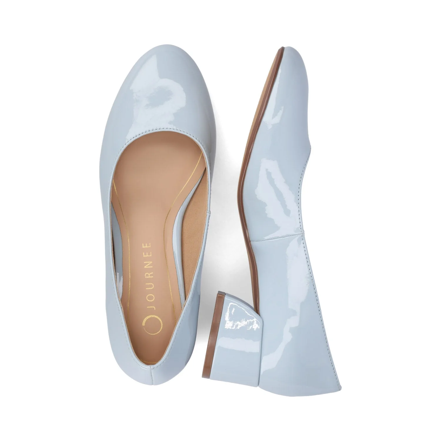 SAAR II PATENT PUMP HEELS IN WIDE - Blue Patent - Image 3