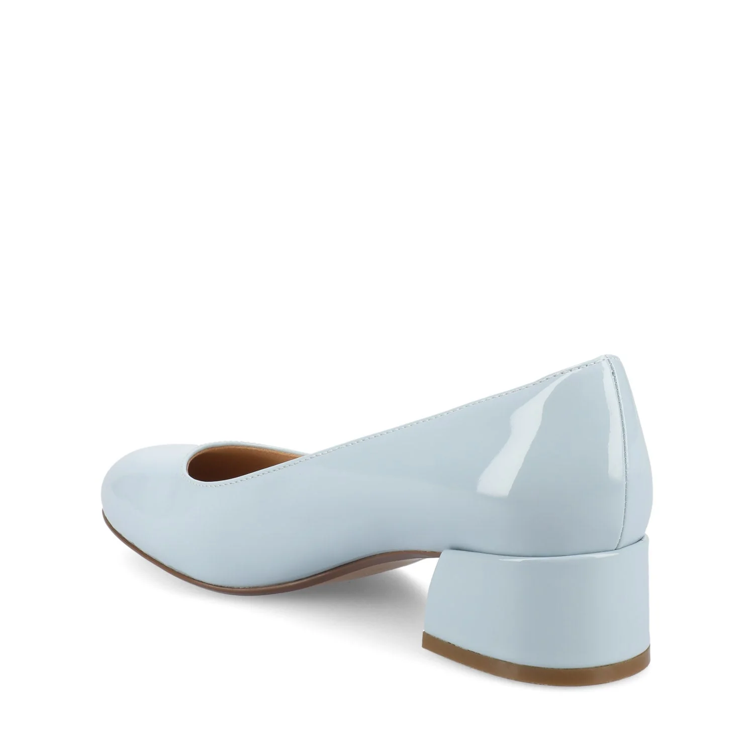 SAAR II PATENT PUMP HEELS IN WIDE - Blue Patent - Image 4