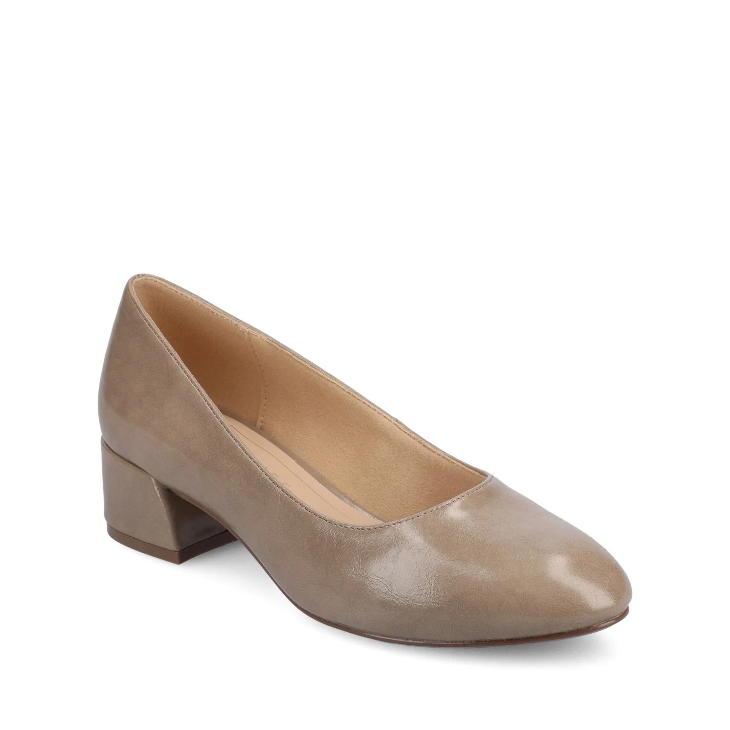 SAAR II PATENT PUMP HEELS IN WIDE - Taupe Patent - Image 2
