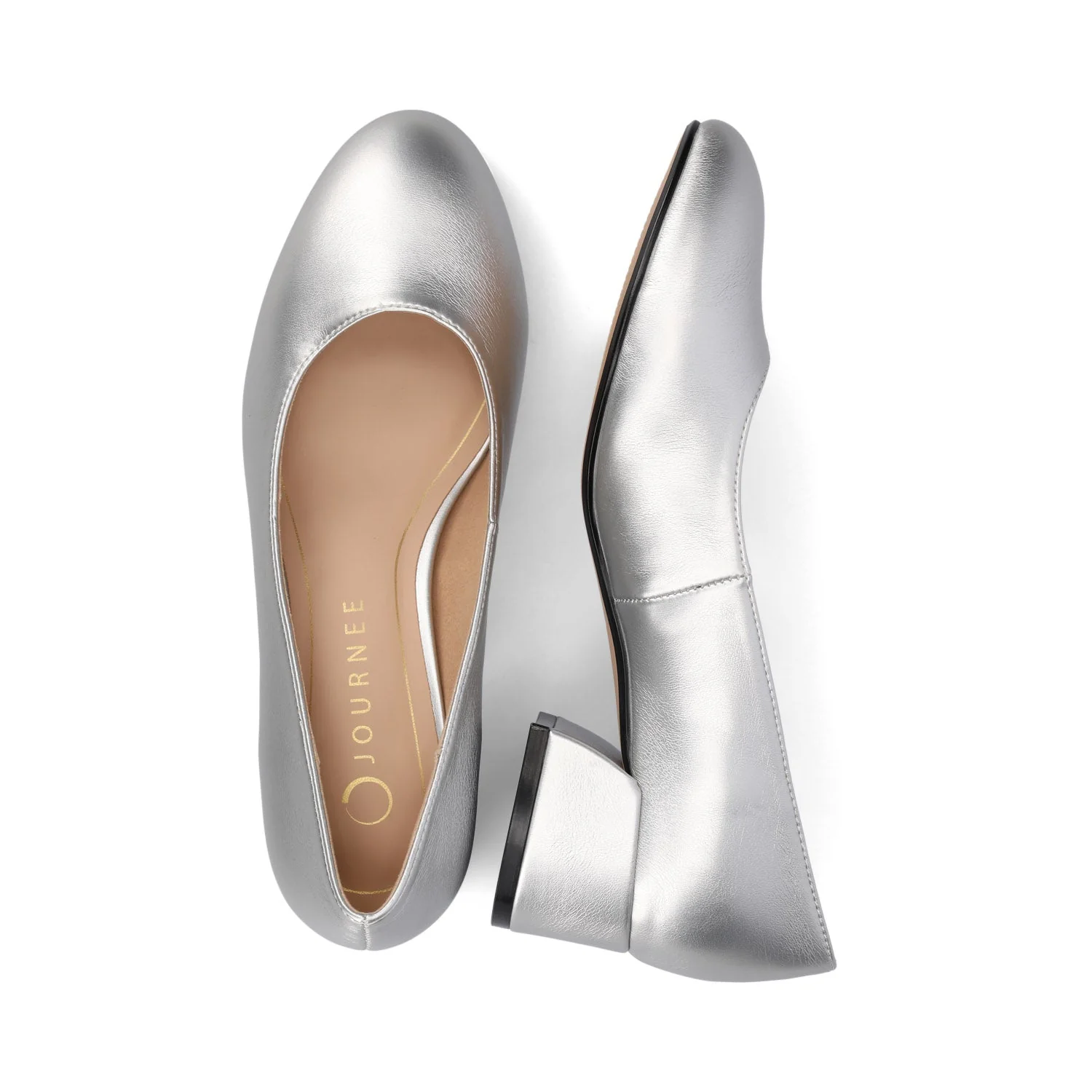 SAAR II LOW PUMP HEELS IN PATENT - Silver PU - Image 3